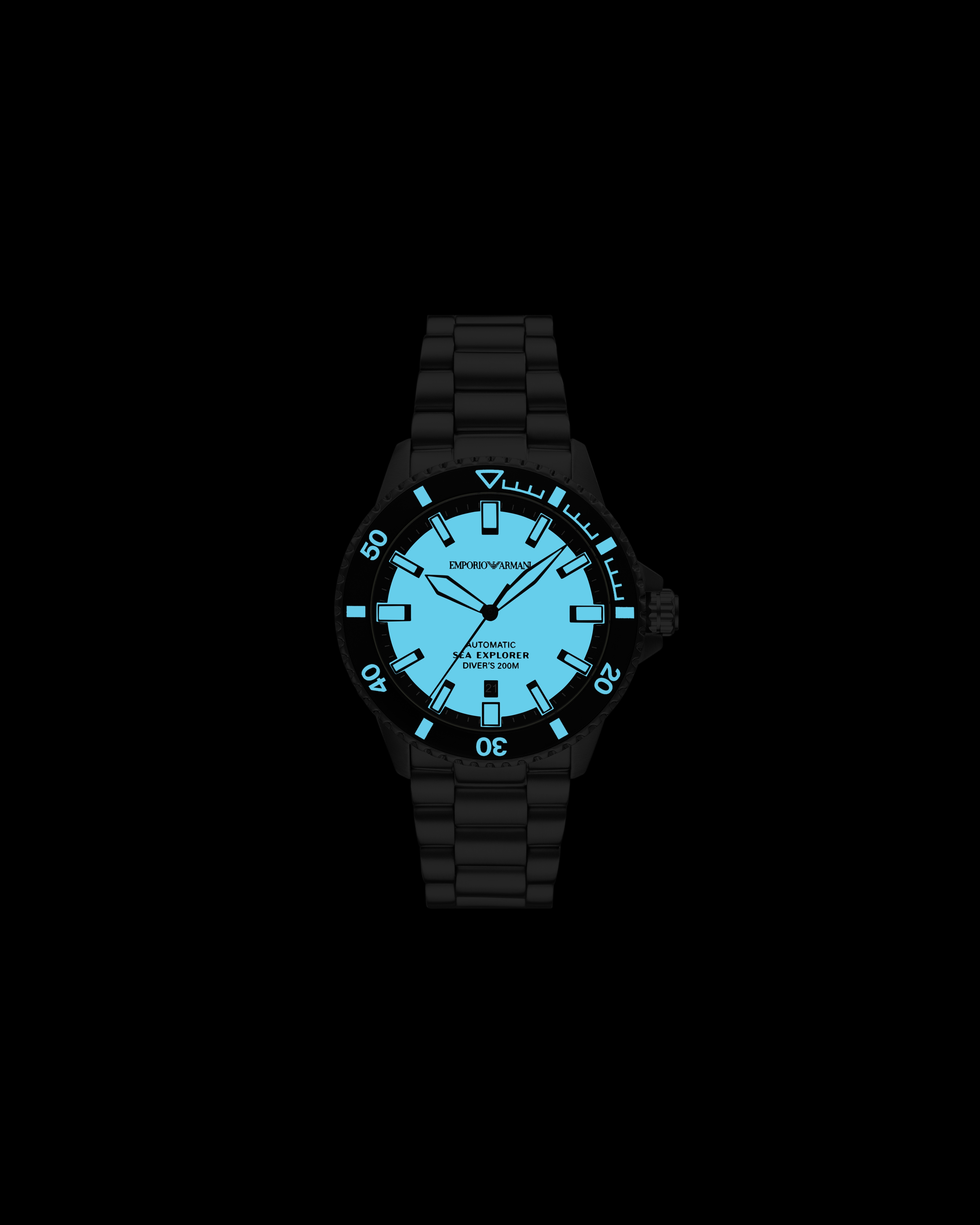 Emporio Armani Steel Strap Watches In Multicoloured
