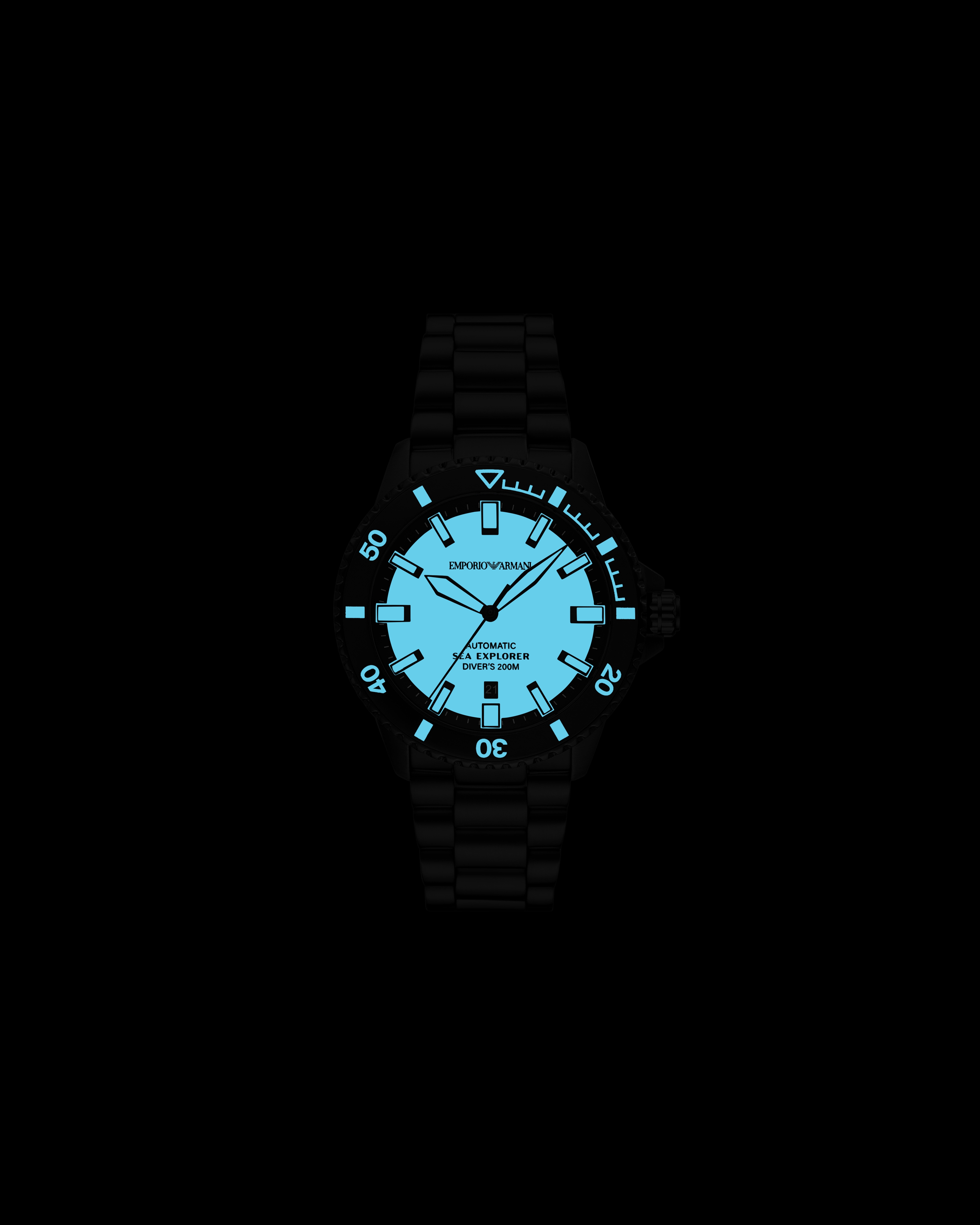 Emporio Armani Steel Strap Watches In Multicoloured