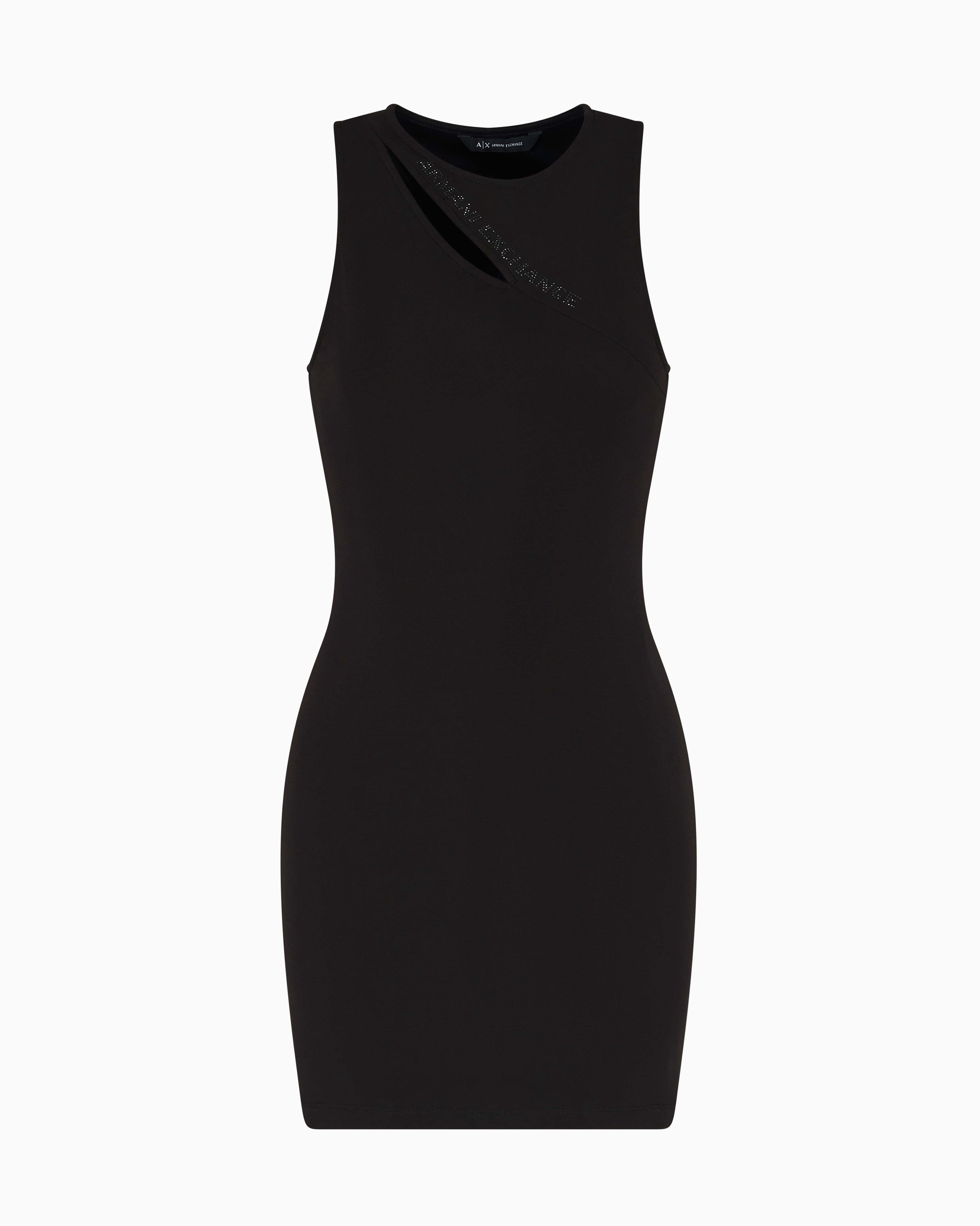 Armani Exchange Cut-out Detail Mini Dress In Black