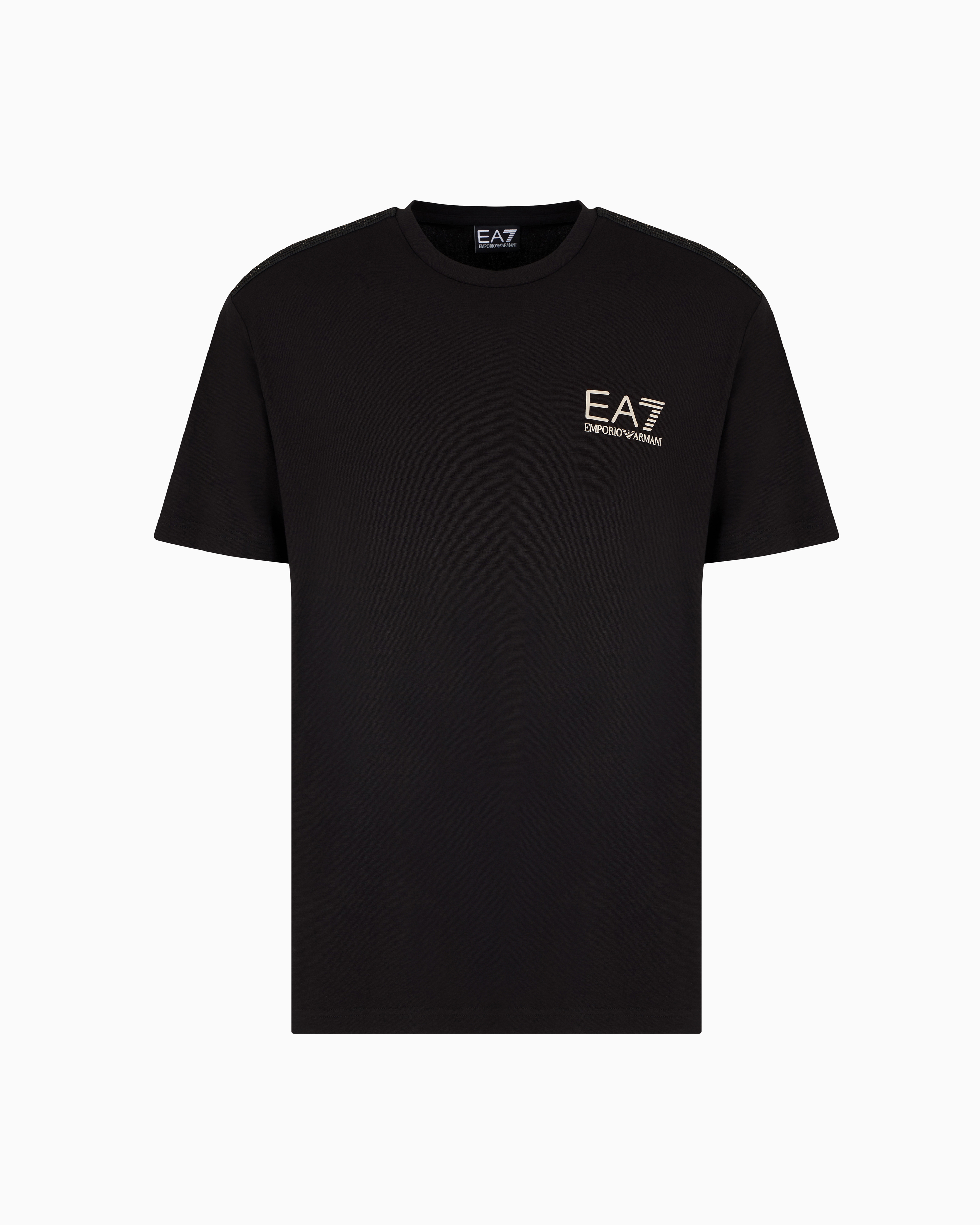 Ea7 Black Gold Label Viscose-Jersey Crew-Neck T-Shirt Small