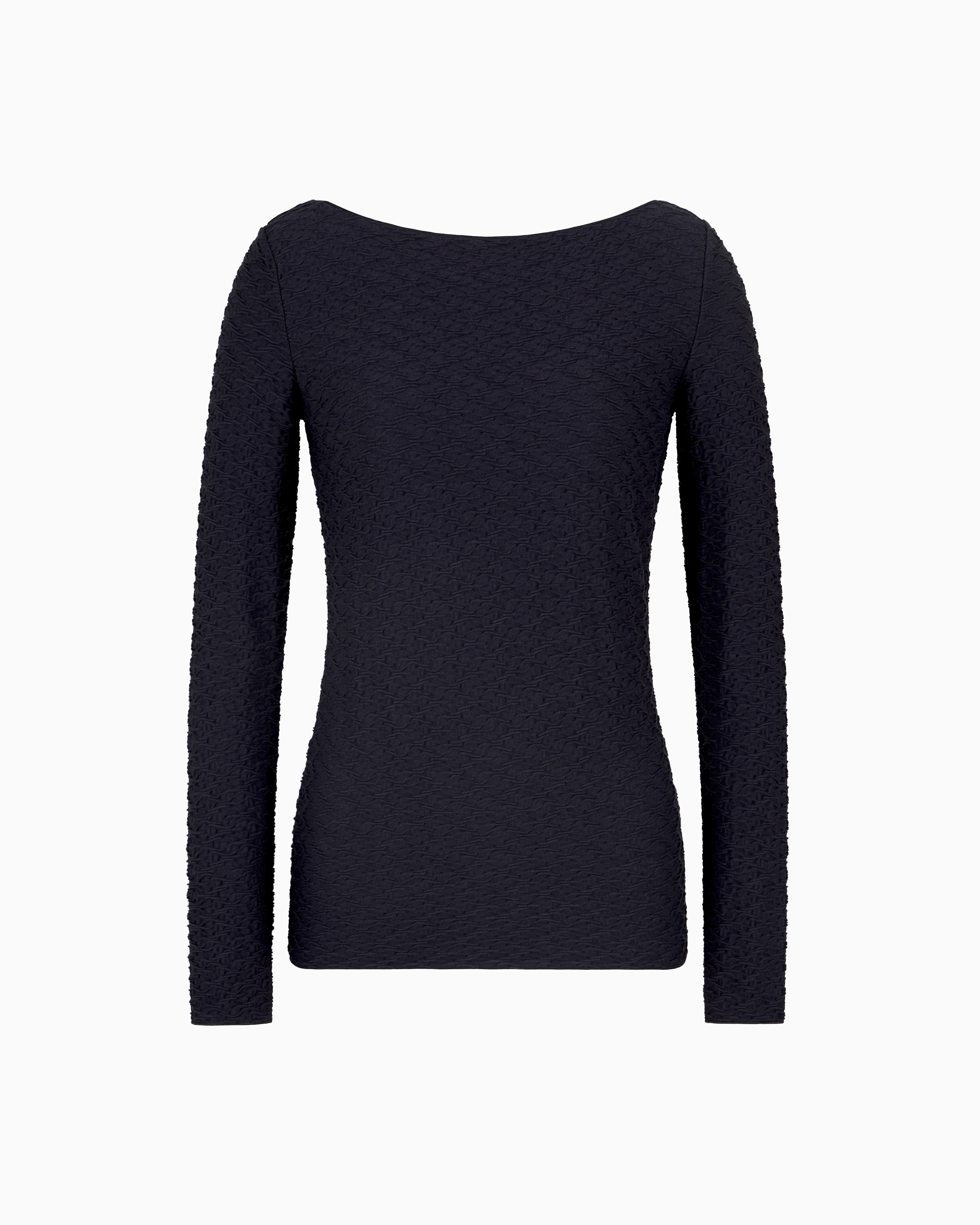 Emporio Armani Long Sleeves T-shirts In Navy Blue