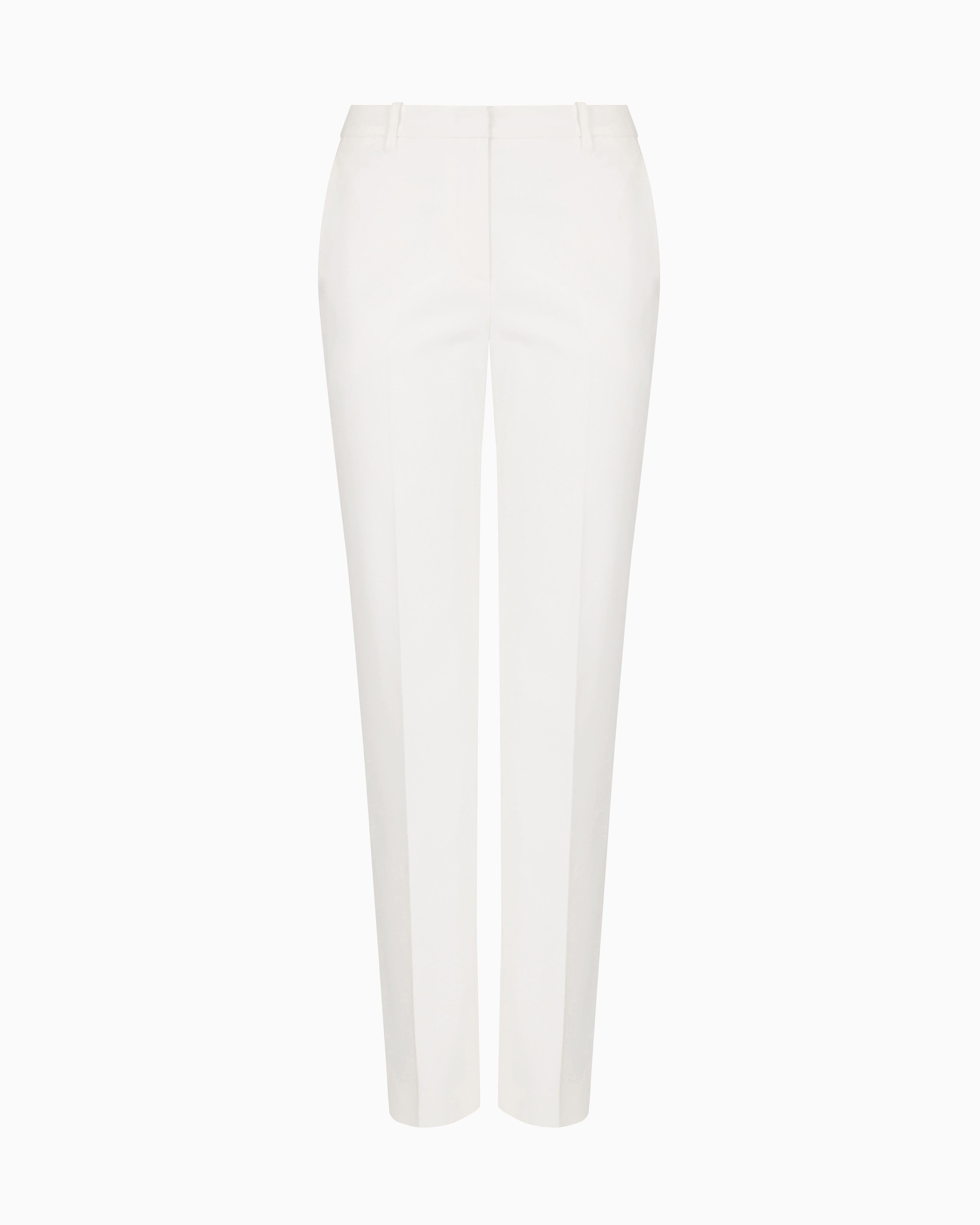 Emporio Armani Stretch Cotton Trousers In White