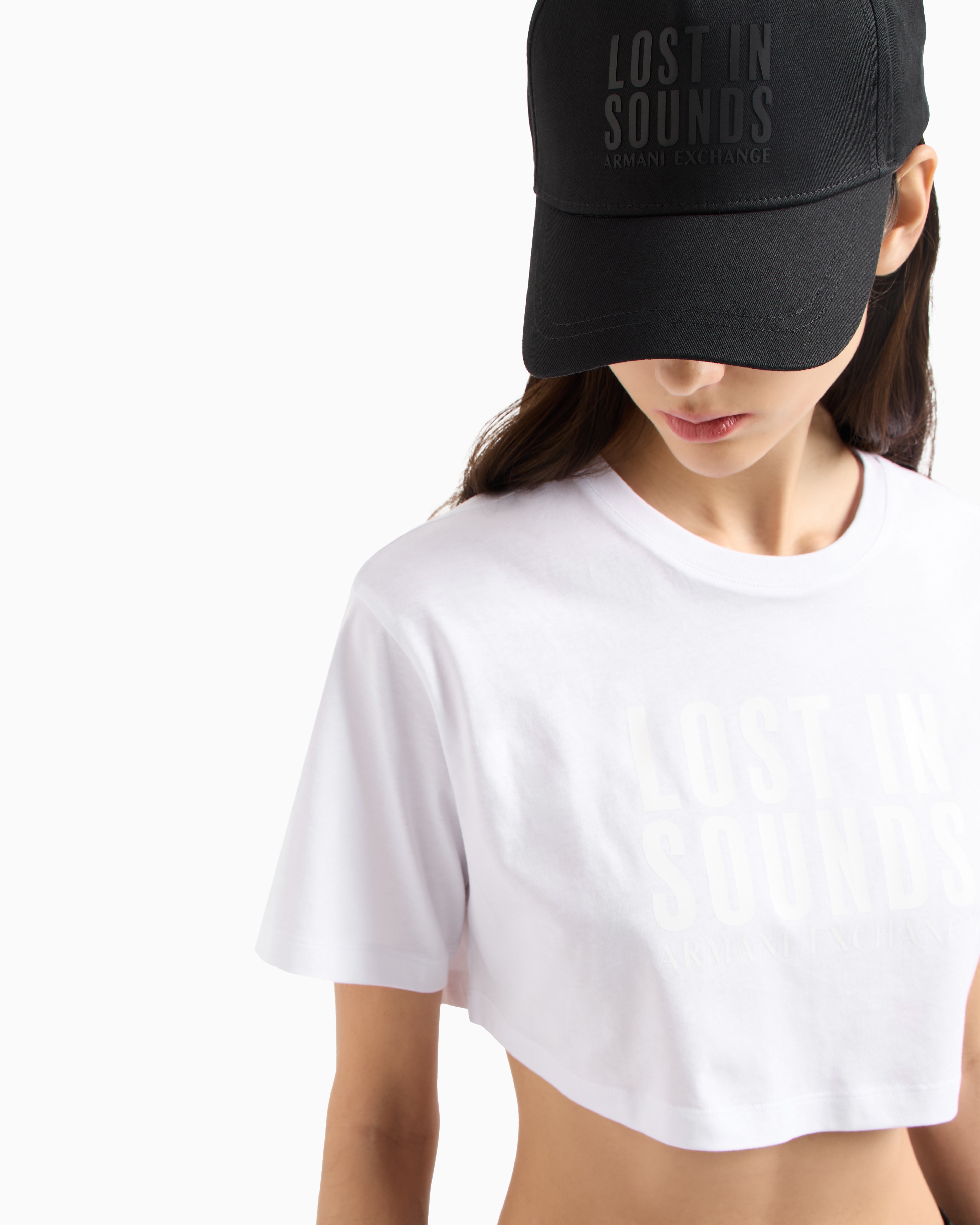 Armani Exchange Cropped T-shirts In White
