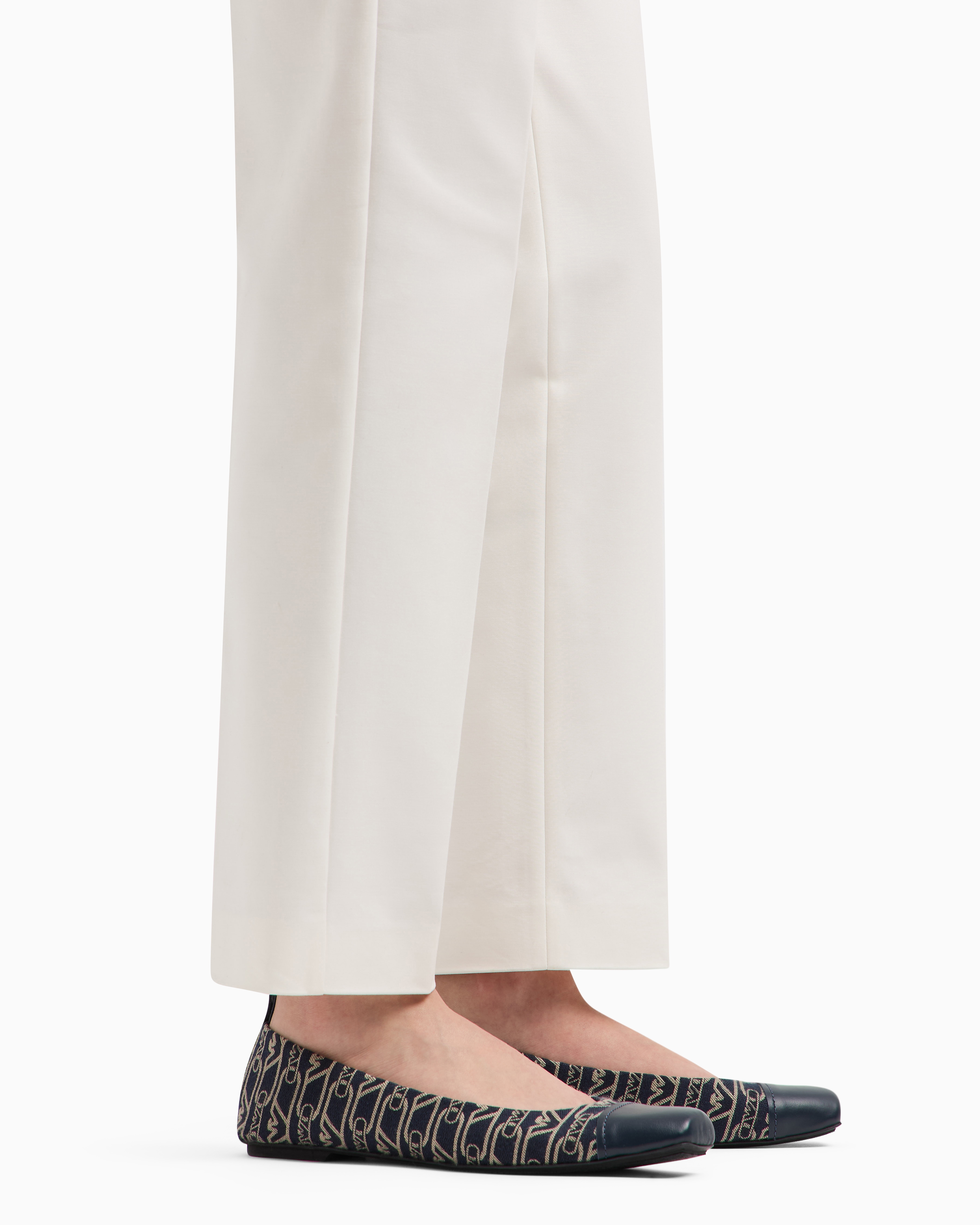 Emporio Armani Stretch Cotton Trousers In White