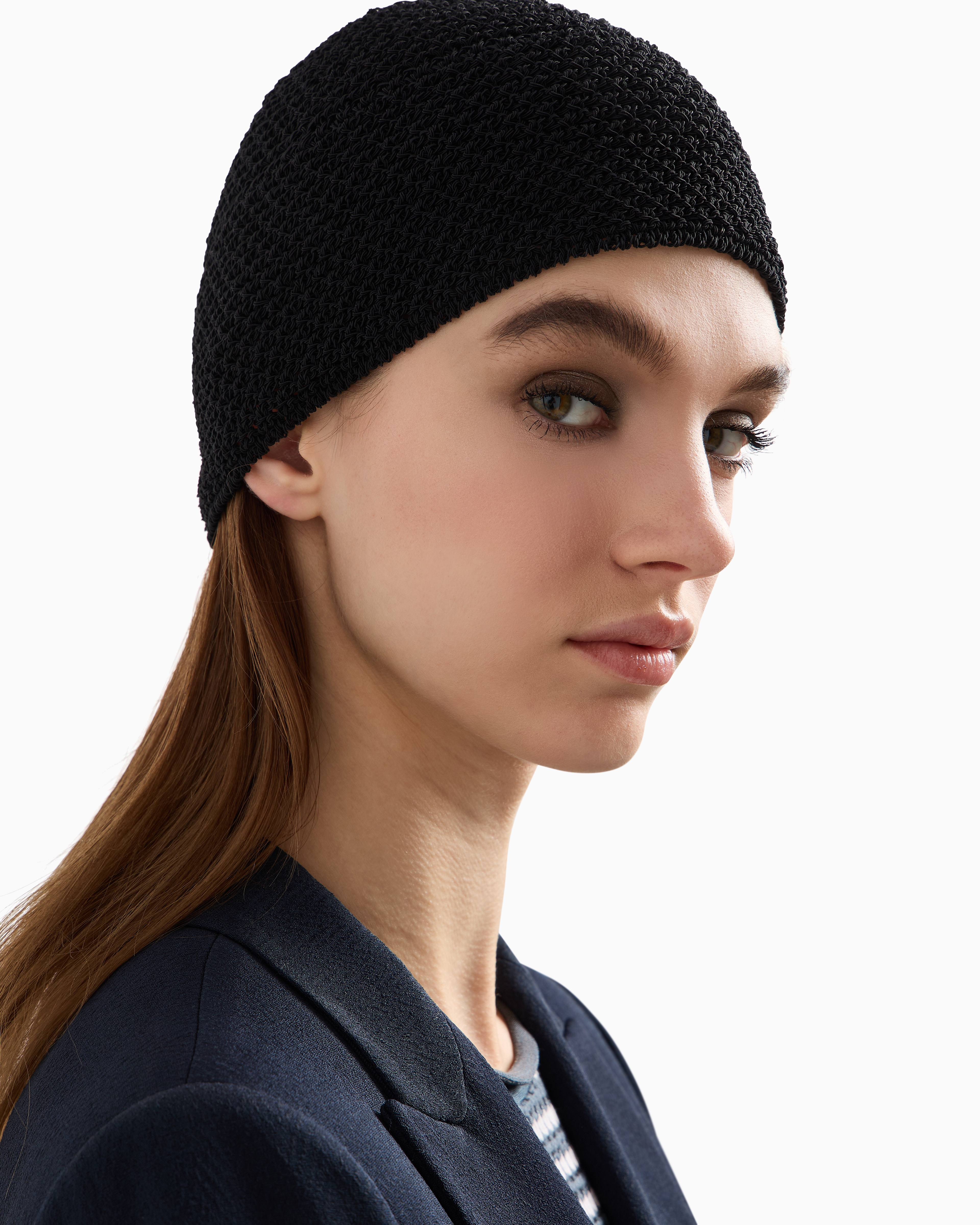 Emporio Armani Logo-patch Beanie Hat In Black