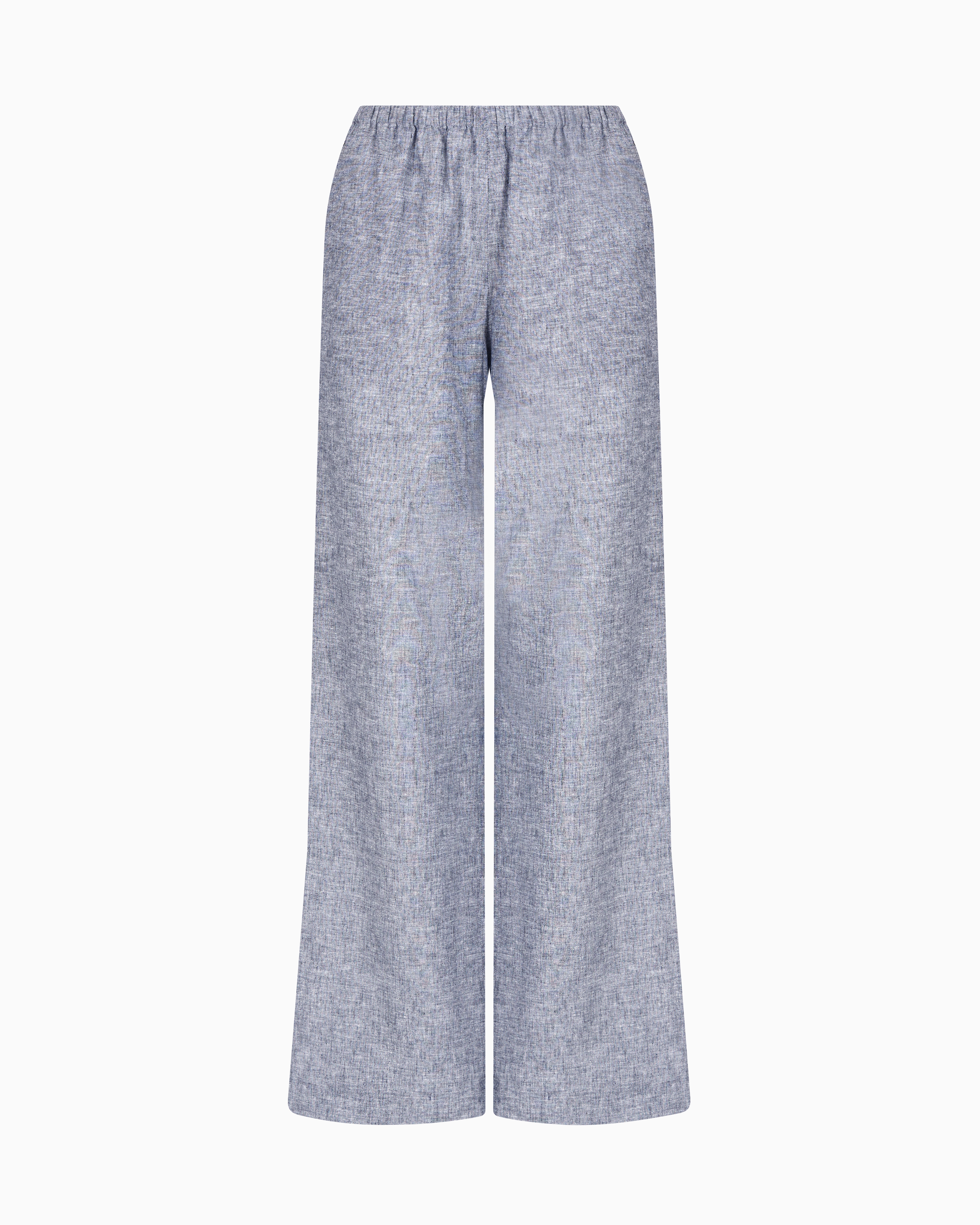 Armani Exchange Elastic Waist Casual Pants In Blue