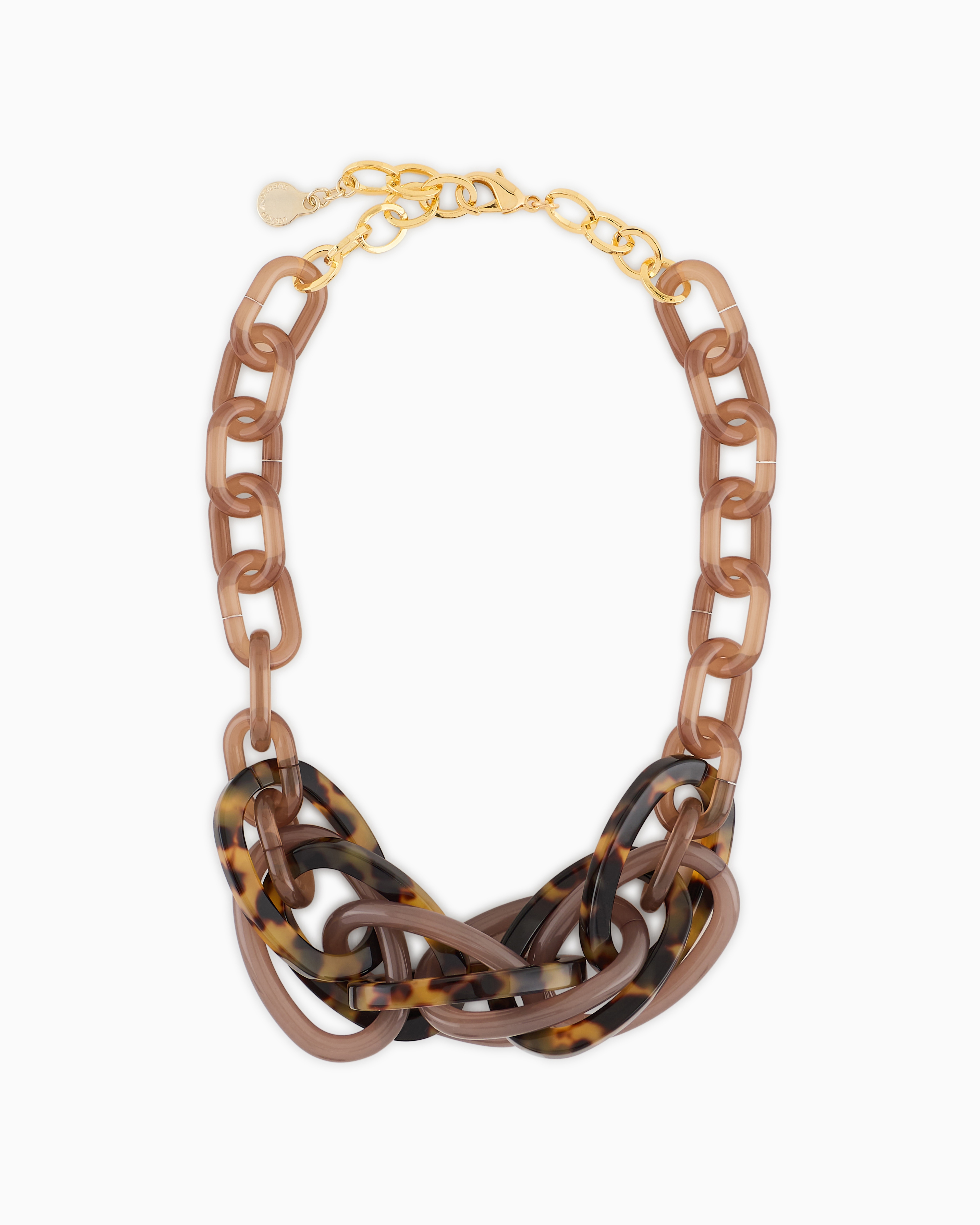 Emporio Armani Girocollo Catena Elementi Sovrapposti Necklace In Beige