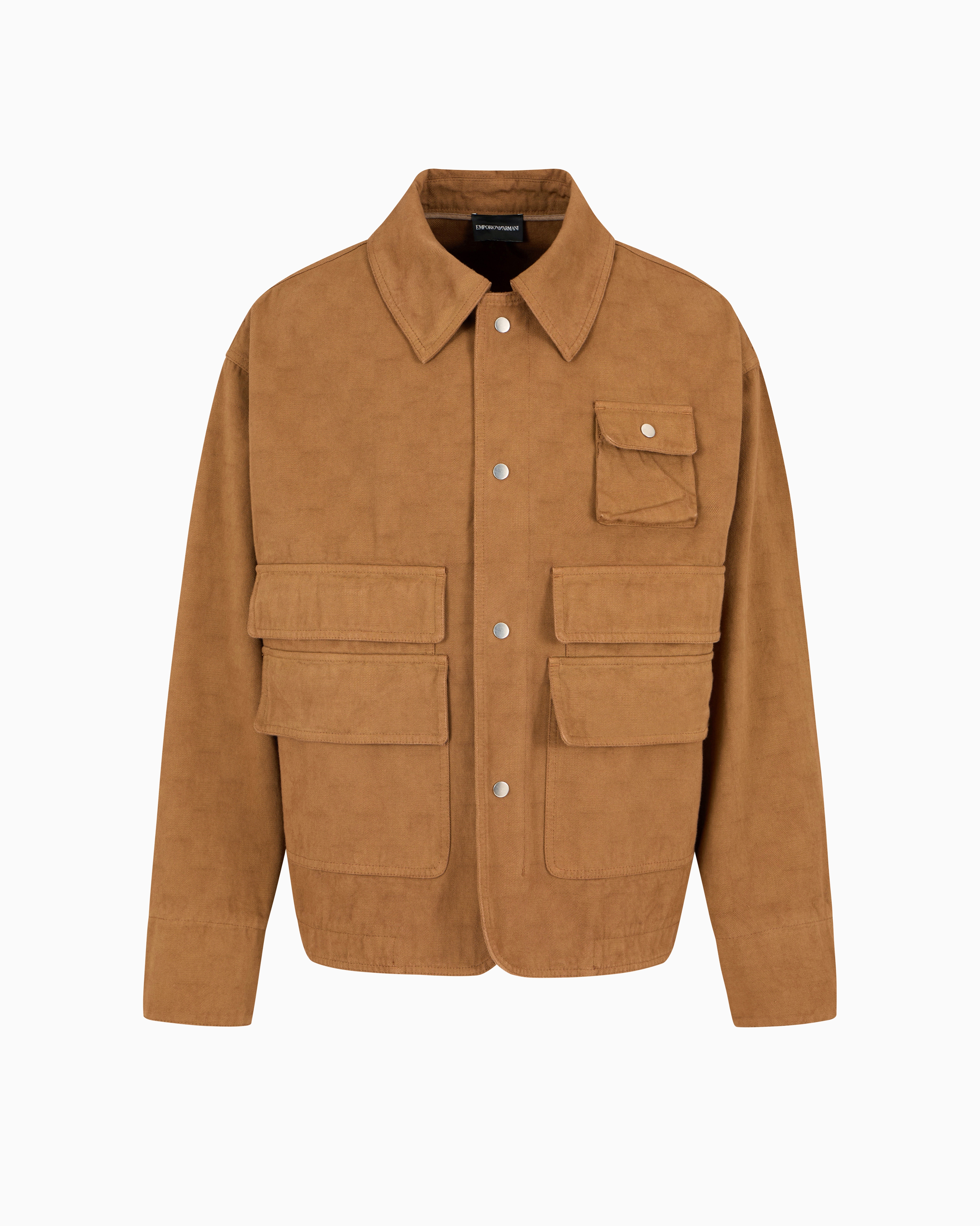 Multi-pocket denim-effect fabric blouson | Emporio Armani