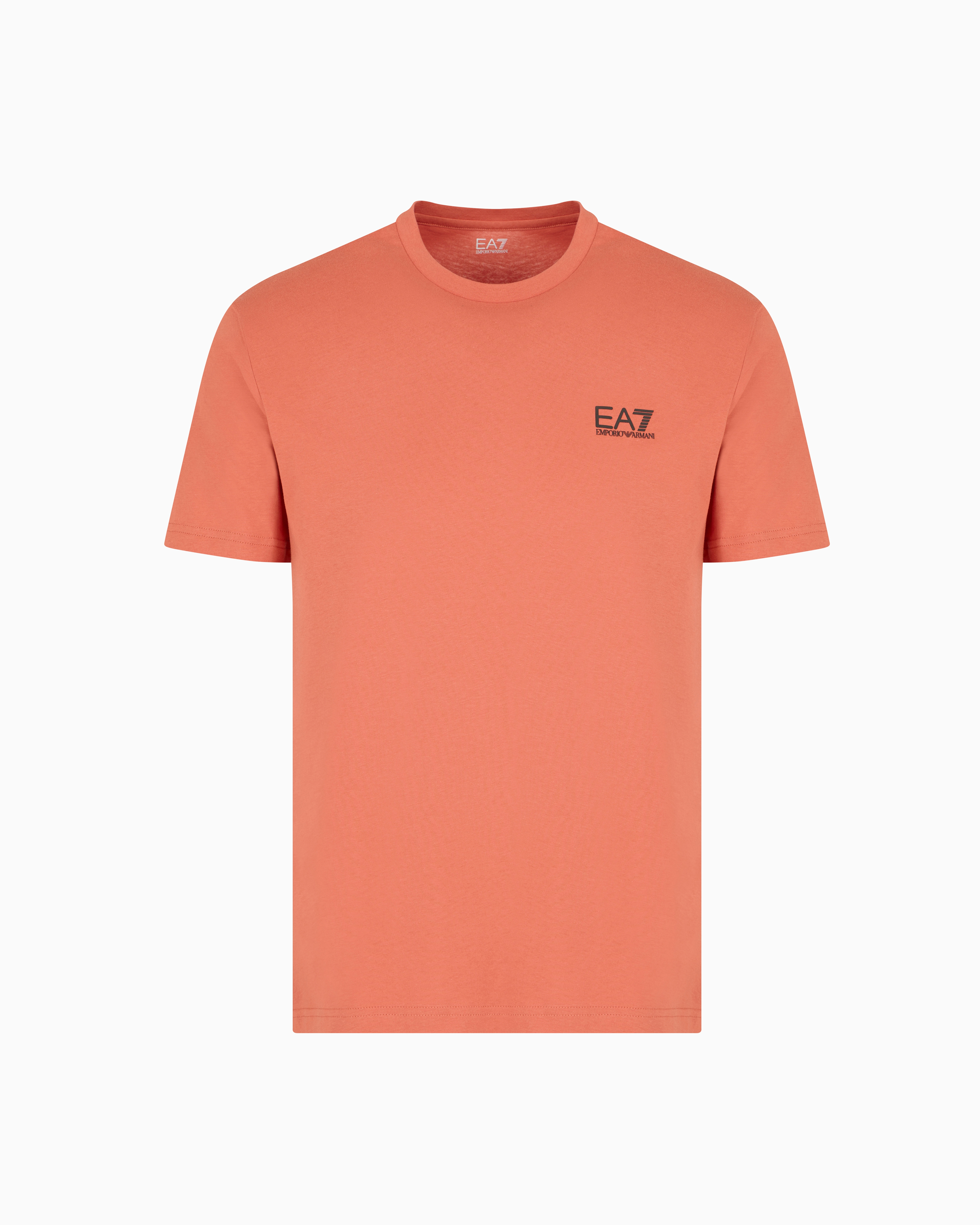 Ea7 Pima Cotton Core Identity T-shirt In Orange