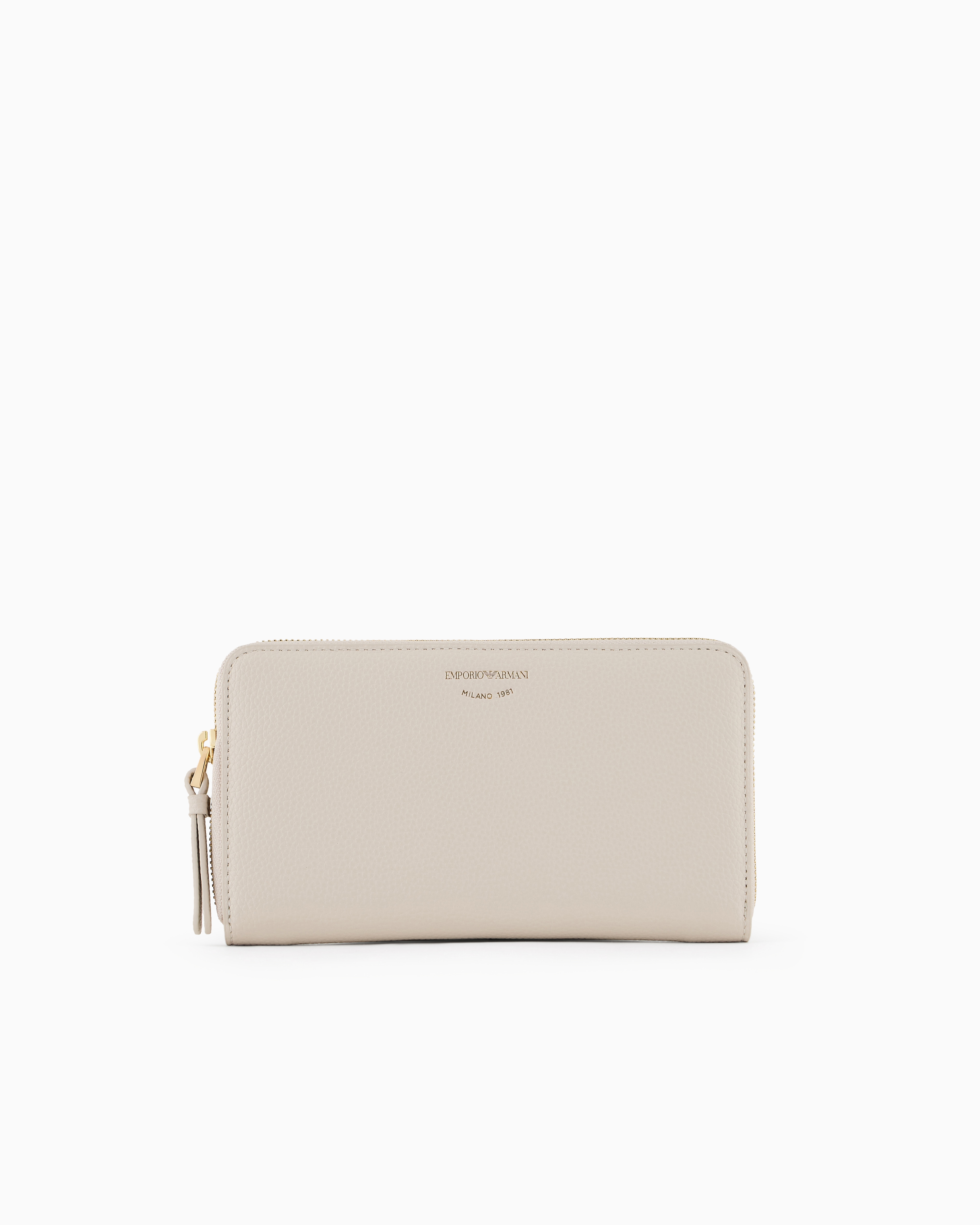 Emporio Armani Portemonnaie Myea Mit Rundum-reissverschluss Und Hirsch-print In Beige