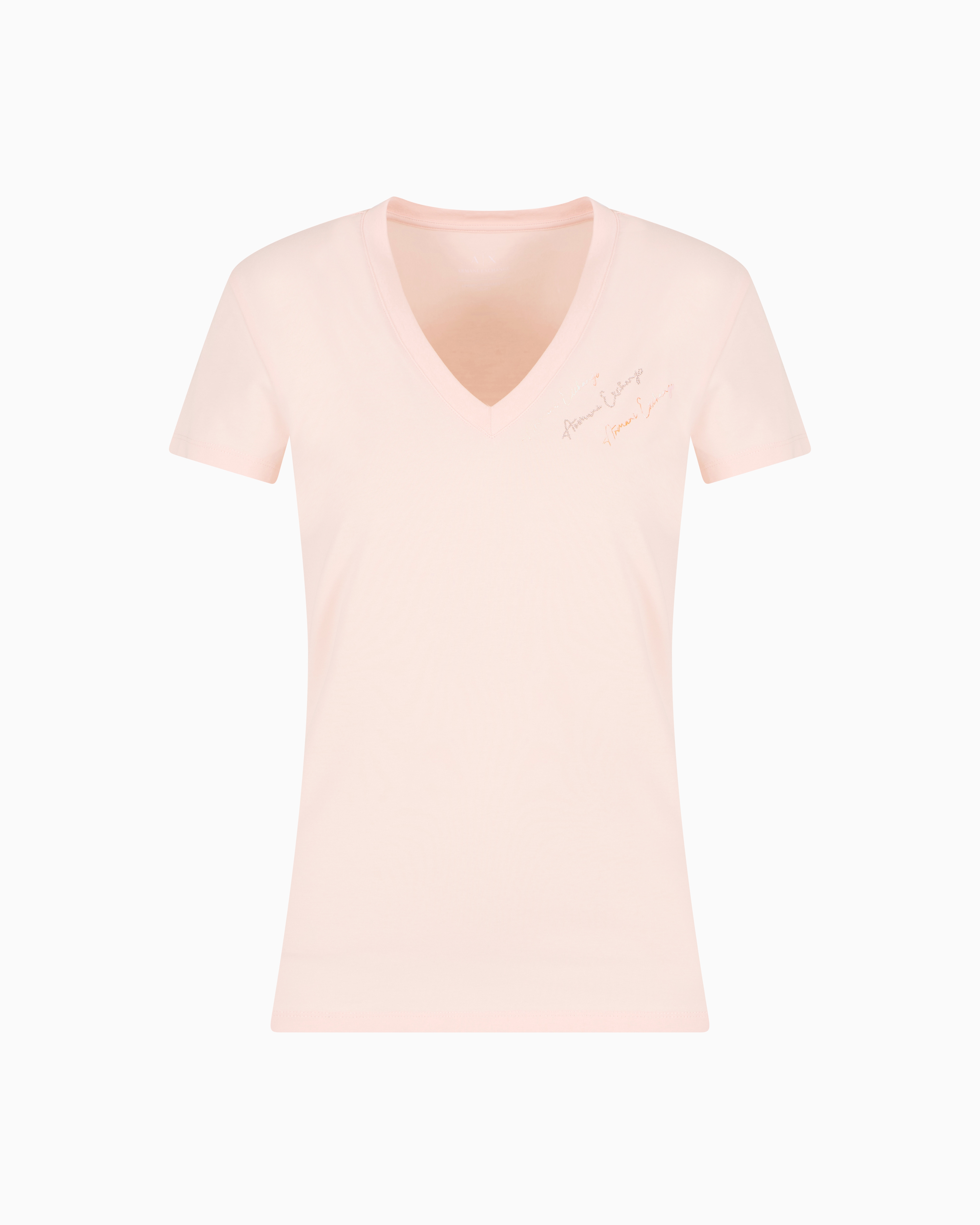 Armani Exchange Slim Fit T-shirts In Pink