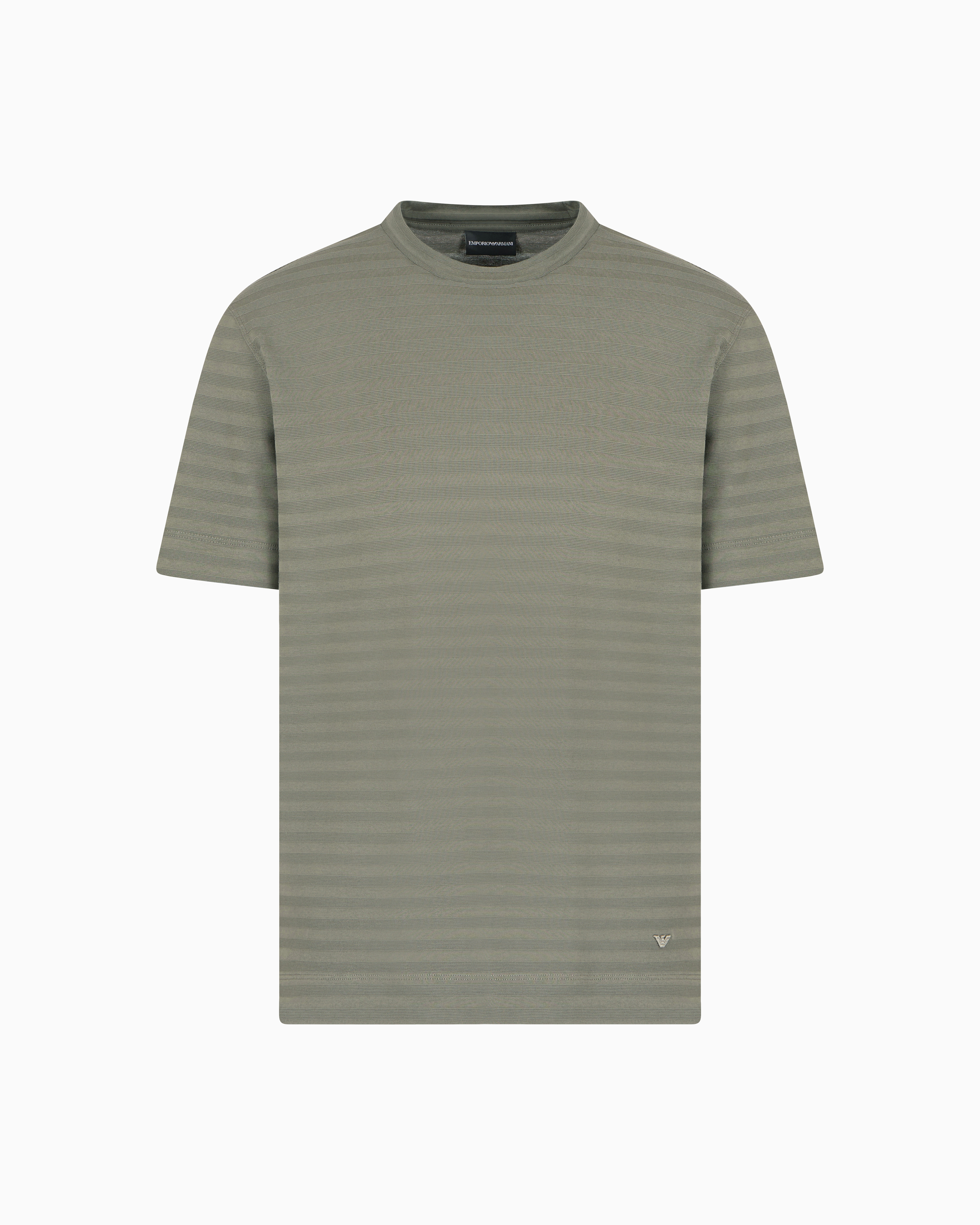 Emporio Armani Blue Jacquard Jersey T-Shirt Medium