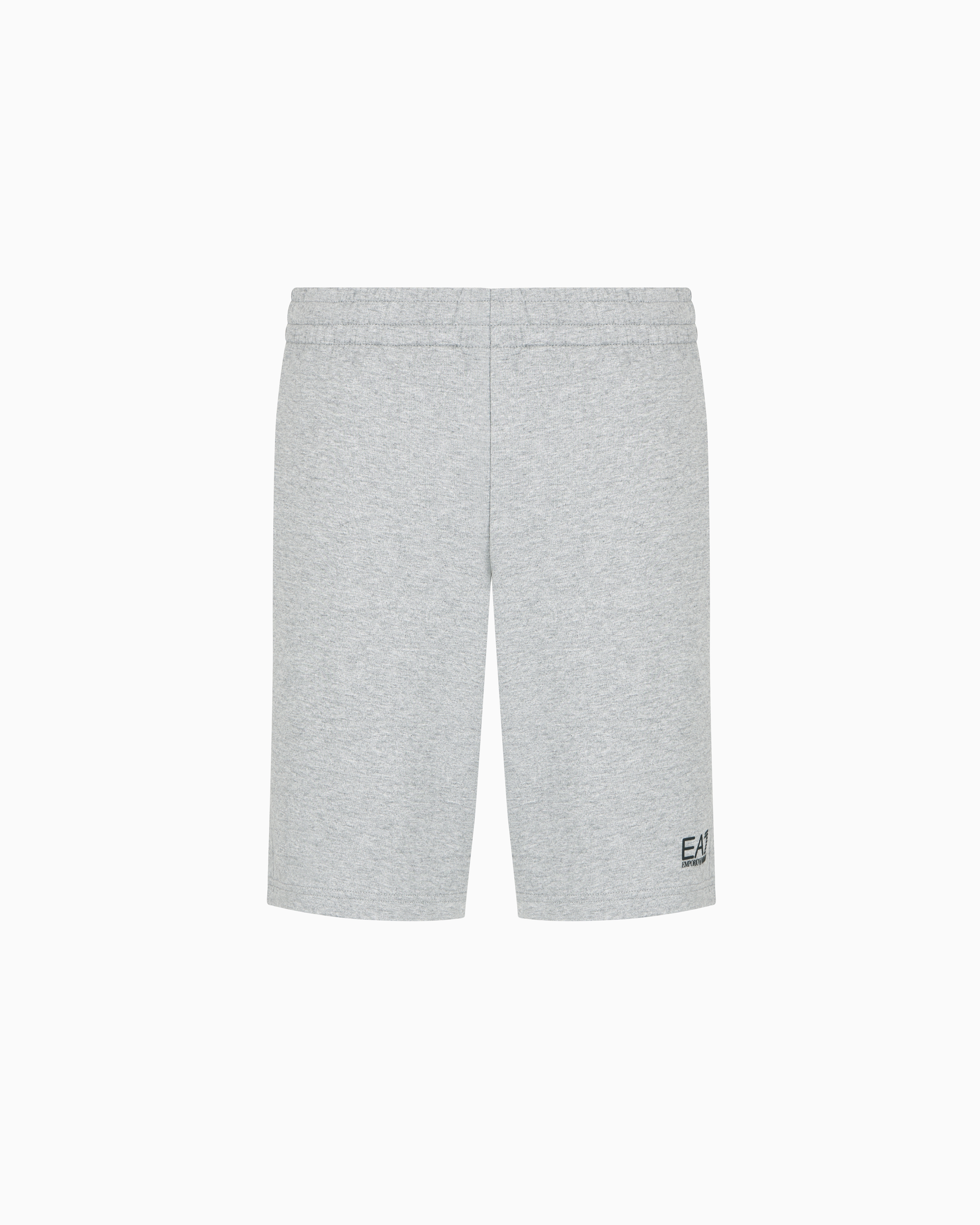 Ea7 Core Identity Cotton Bermuda Shorts In Grey
