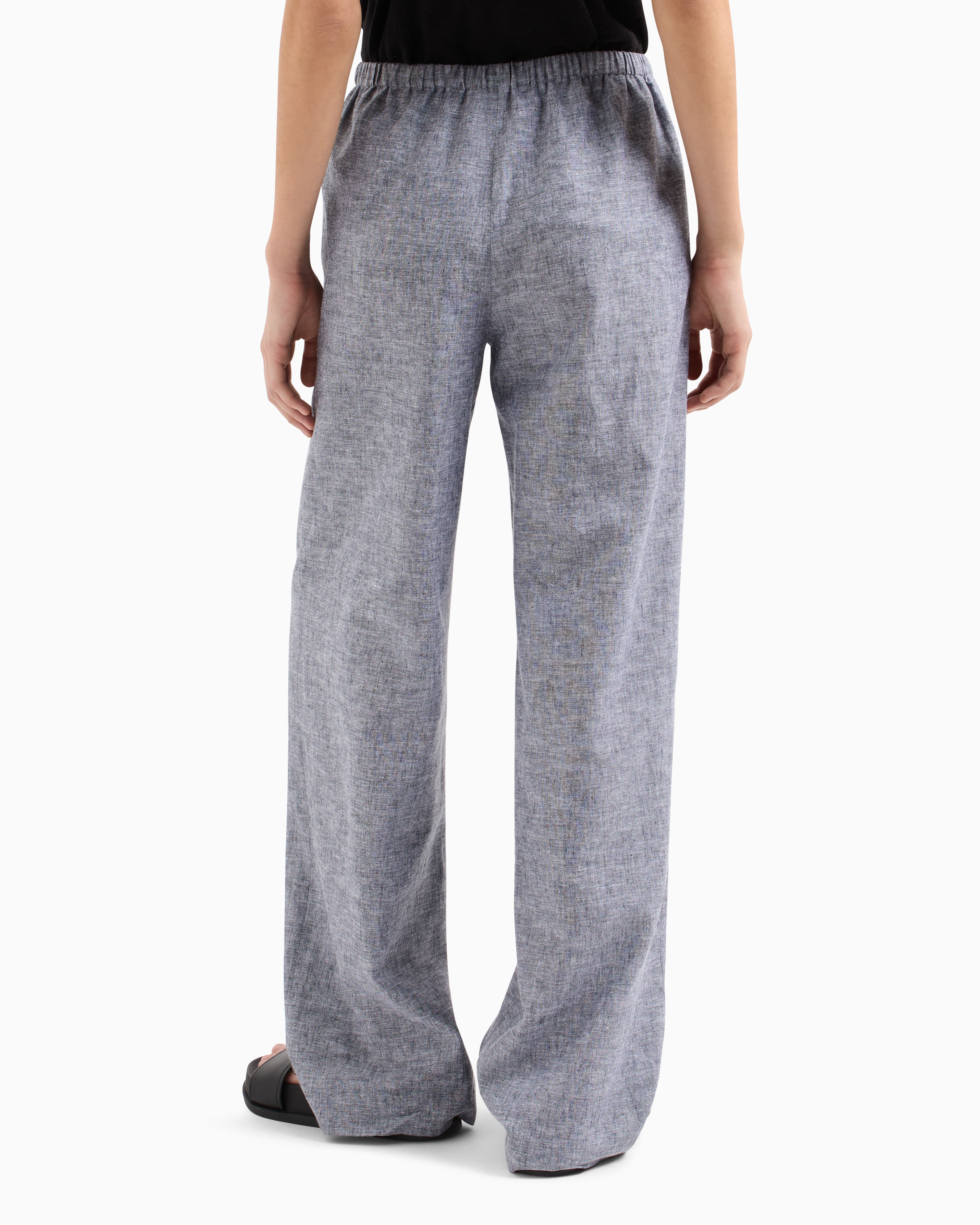 Armani Exchange Elastic Waist Casual Pants In Blue