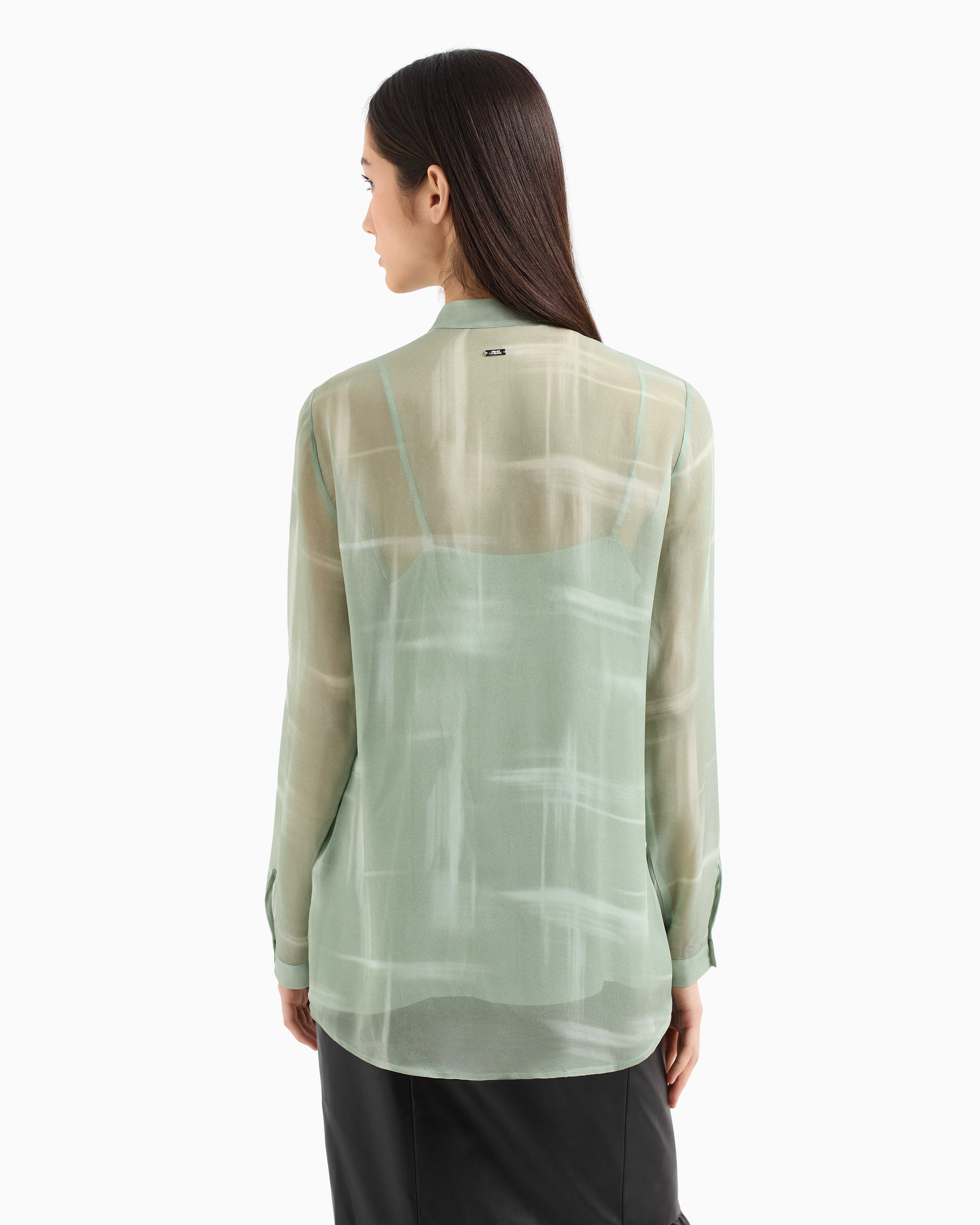 Armani Exchange Abstract-print Shirt In Green