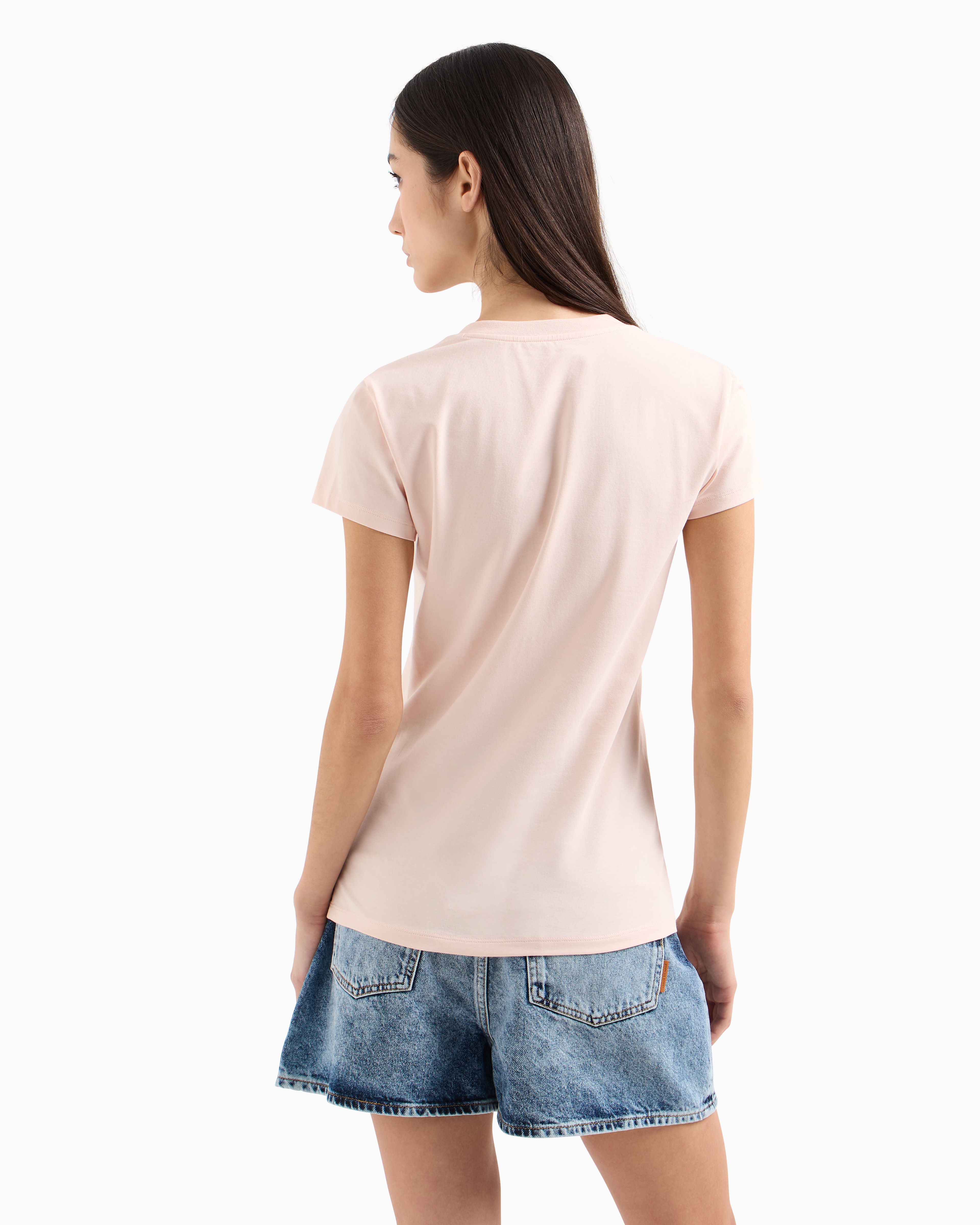 Armani Exchange Slim Fit T-shirts In Pink