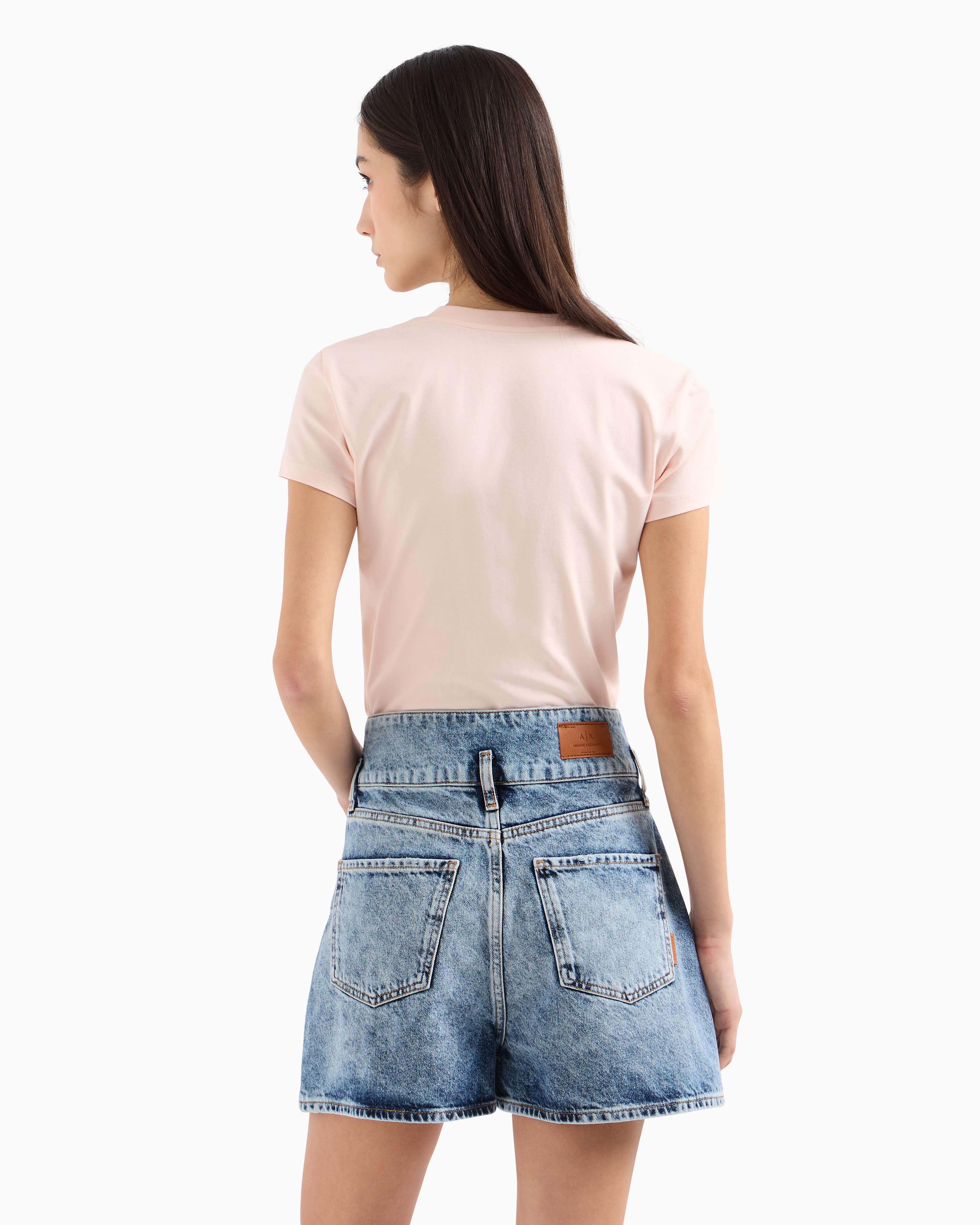 Armani Exchange - Used effect denim shorts, Woman, Blue, Size: 24