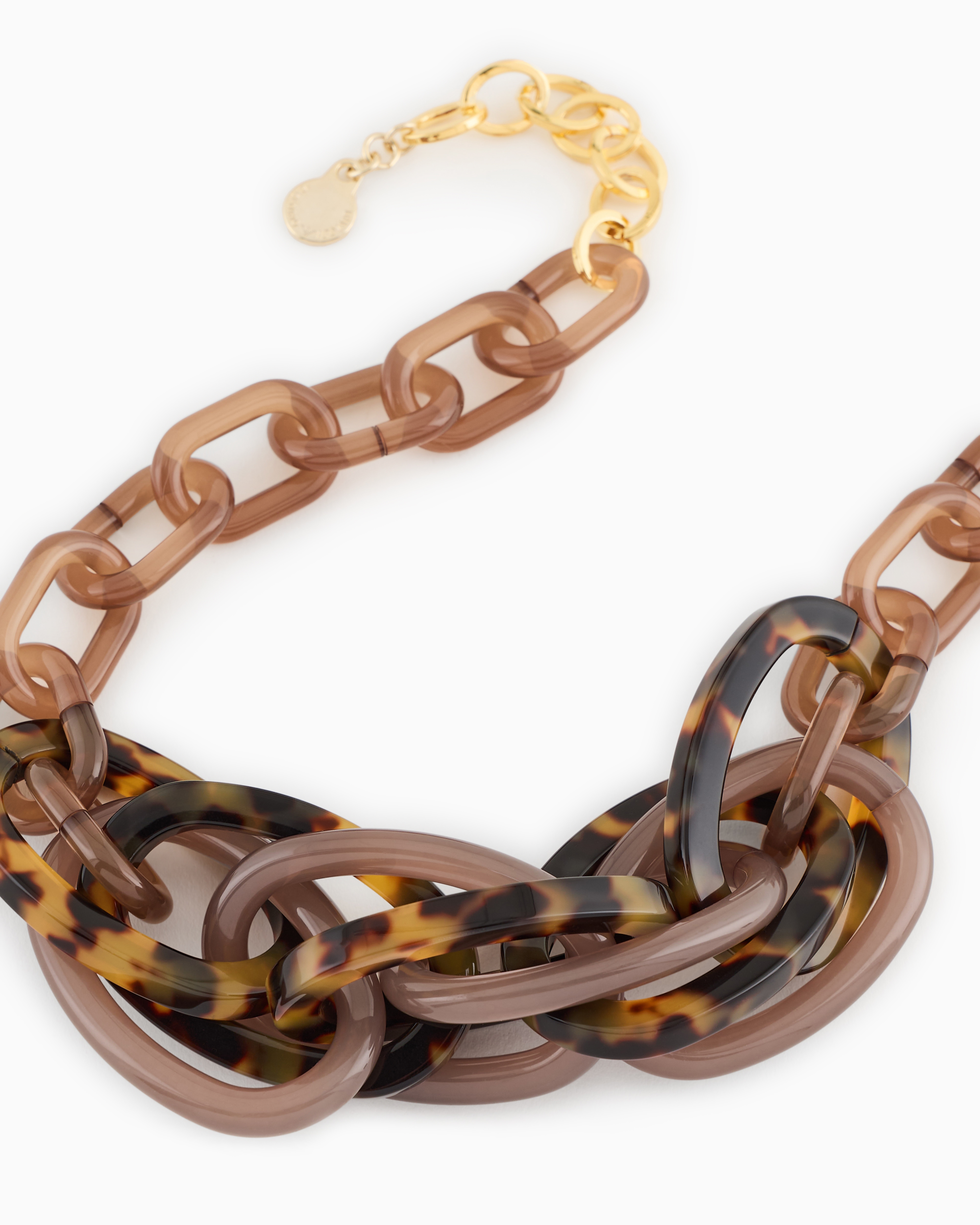 Emporio Armani Girocollo Catena Elementi Sovrapposti Necklace In Beige