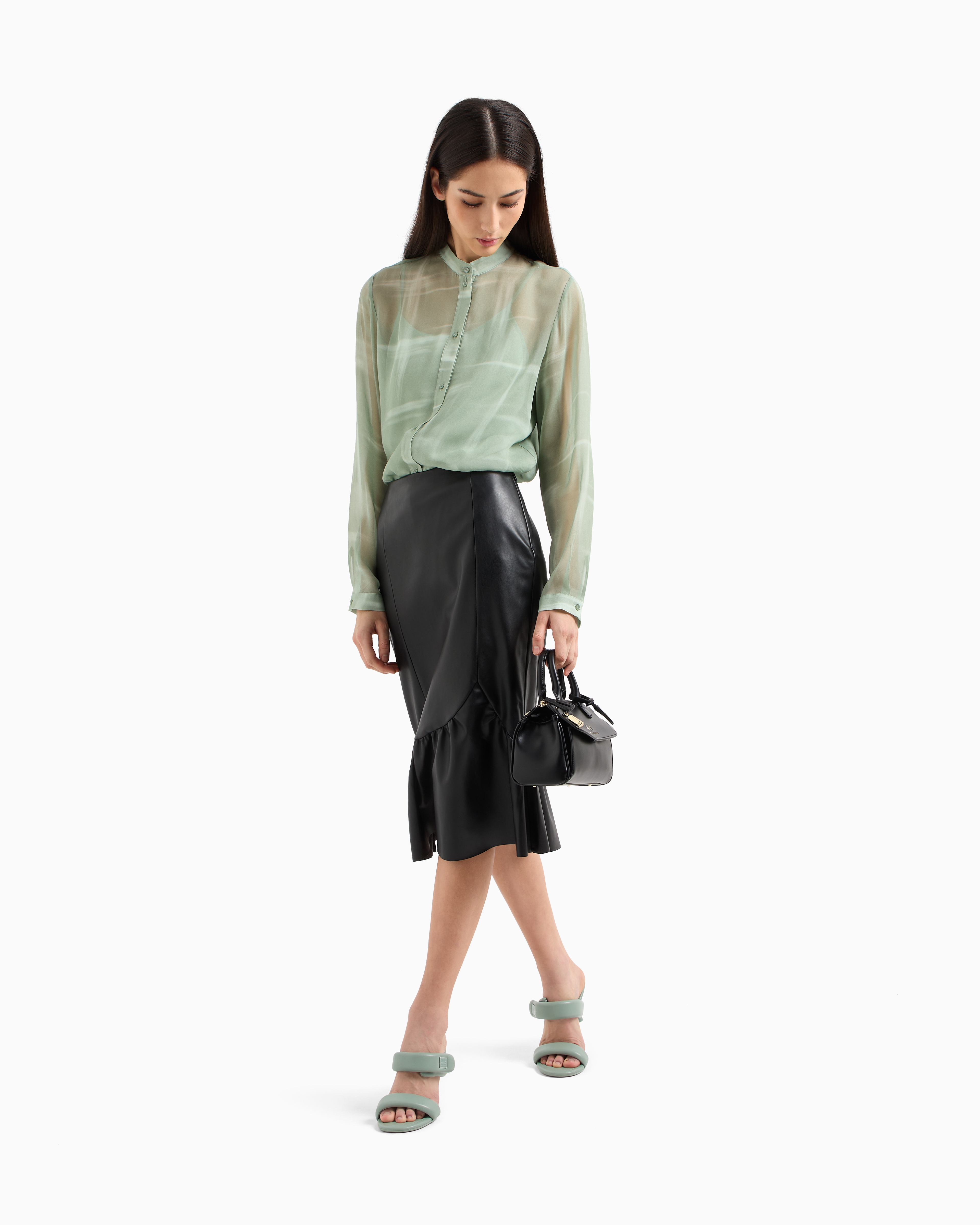 Armani Exchange Abstract-print Shirt In Green