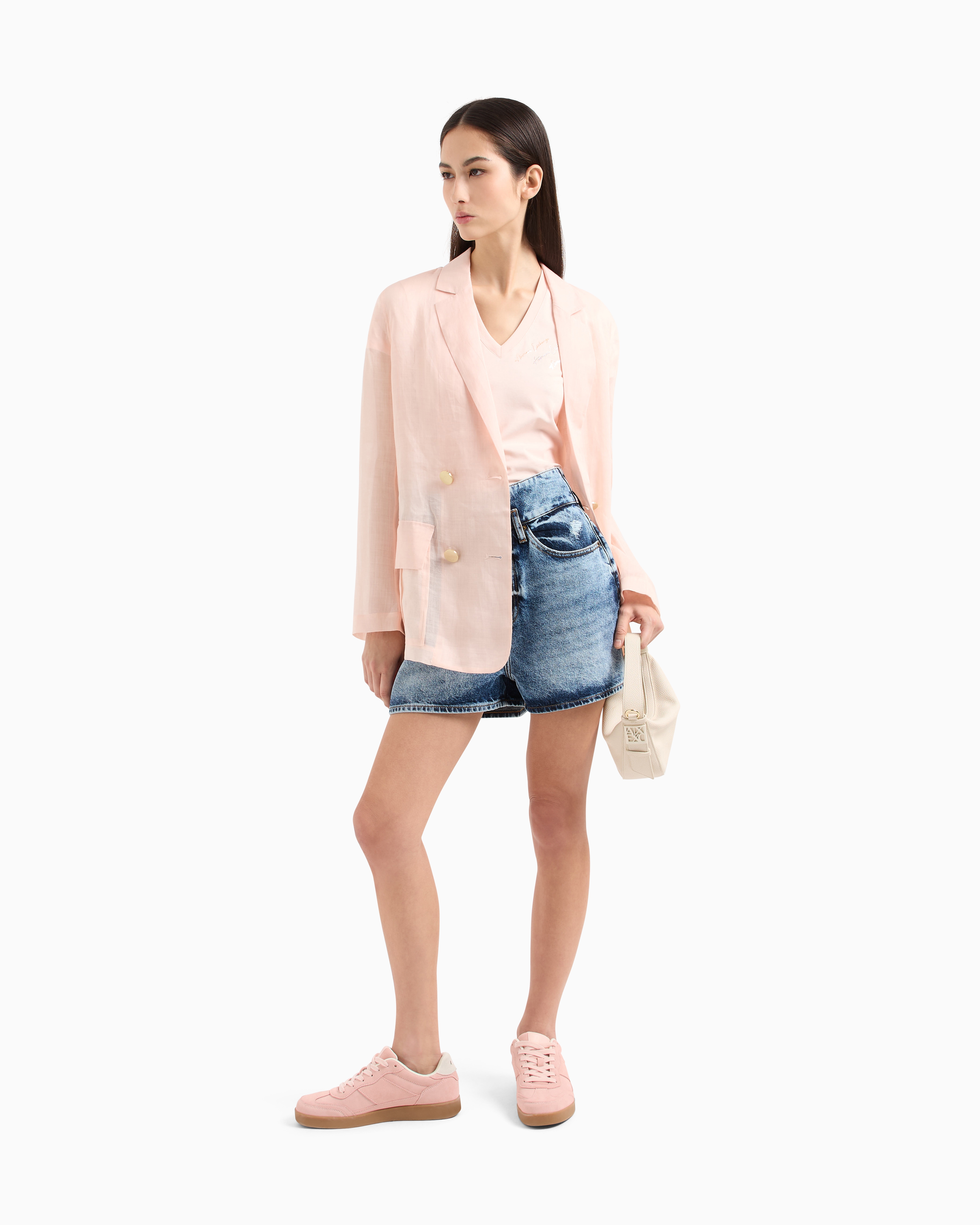 Armani Exchange Slim Fit T-shirts In Pink