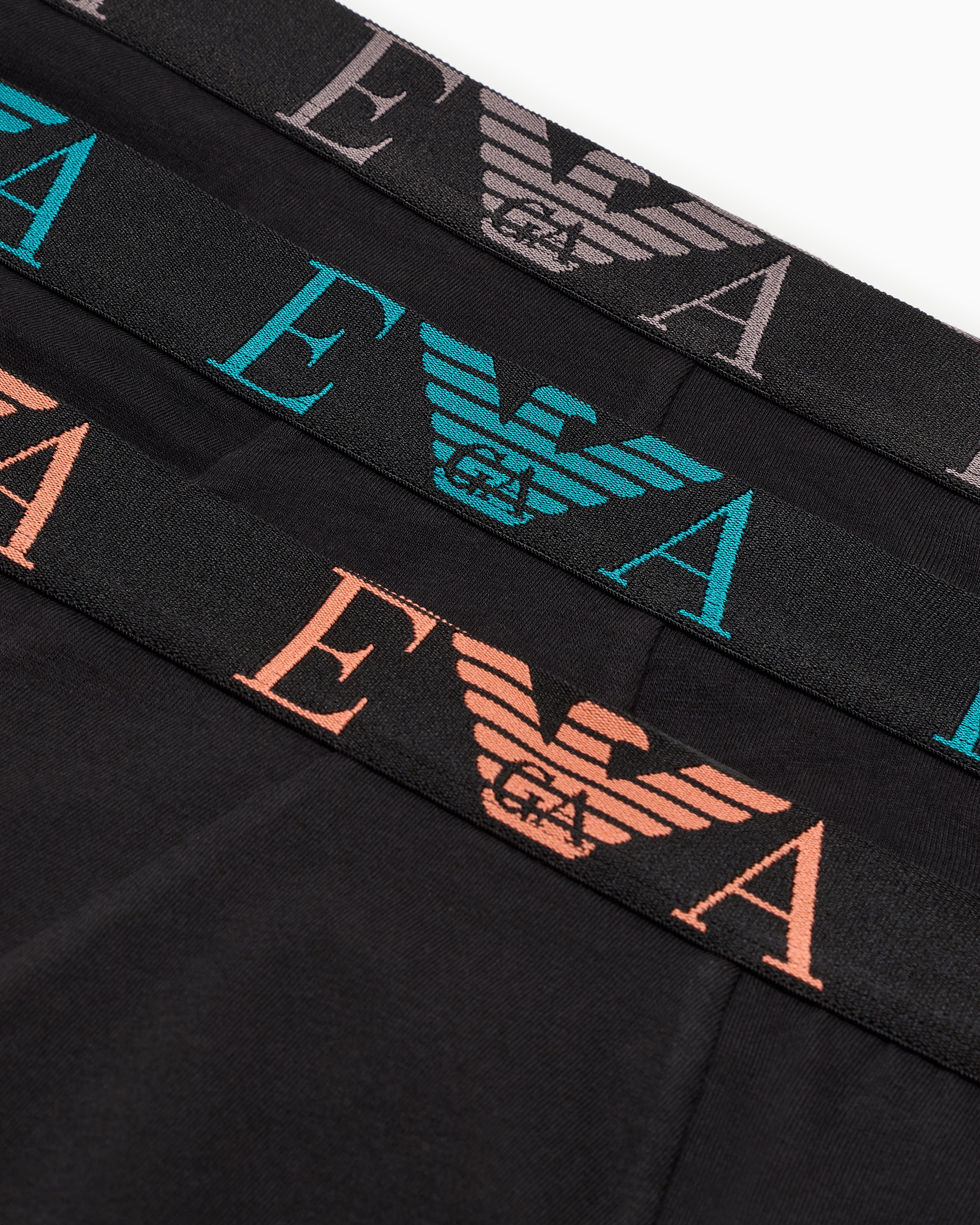 Three-pack of boxer briefs with bold monogram logo | Emporio