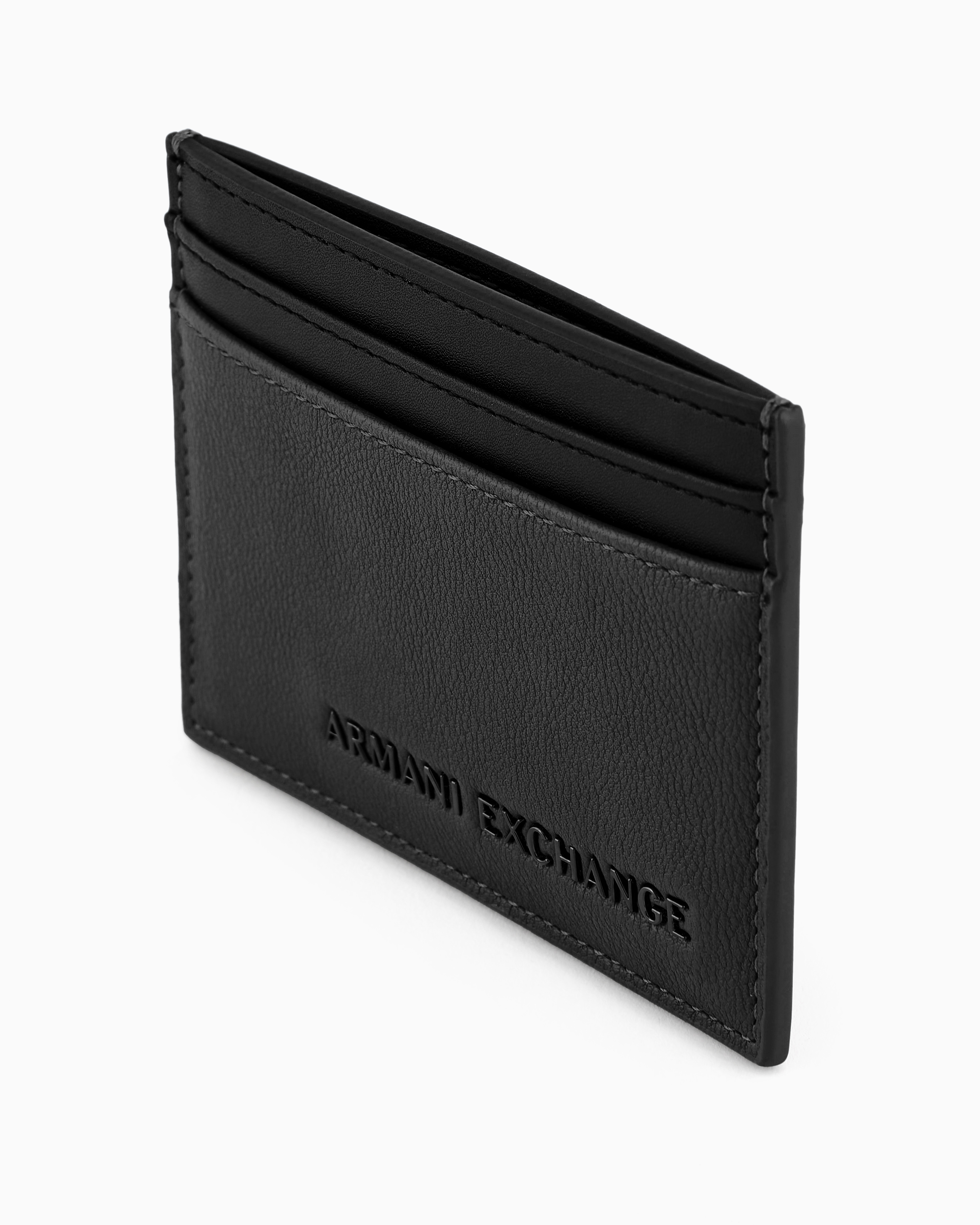 Armani Exchange - Two-tone card holder with logo, Man, Black, Size: TU