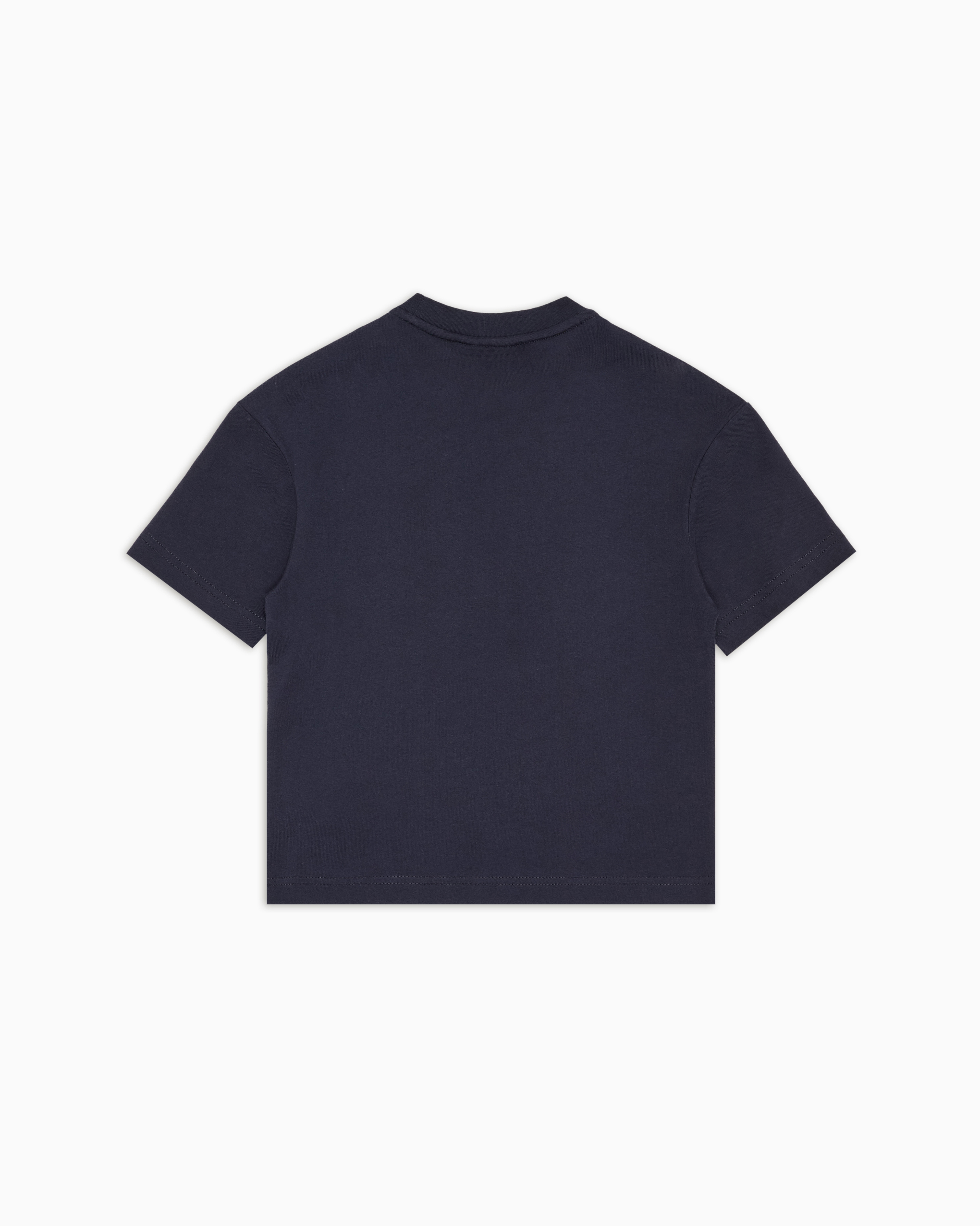 Ea7 Graphic Series Boy Cotton Jersey T-shirt With Print In Navy Blue