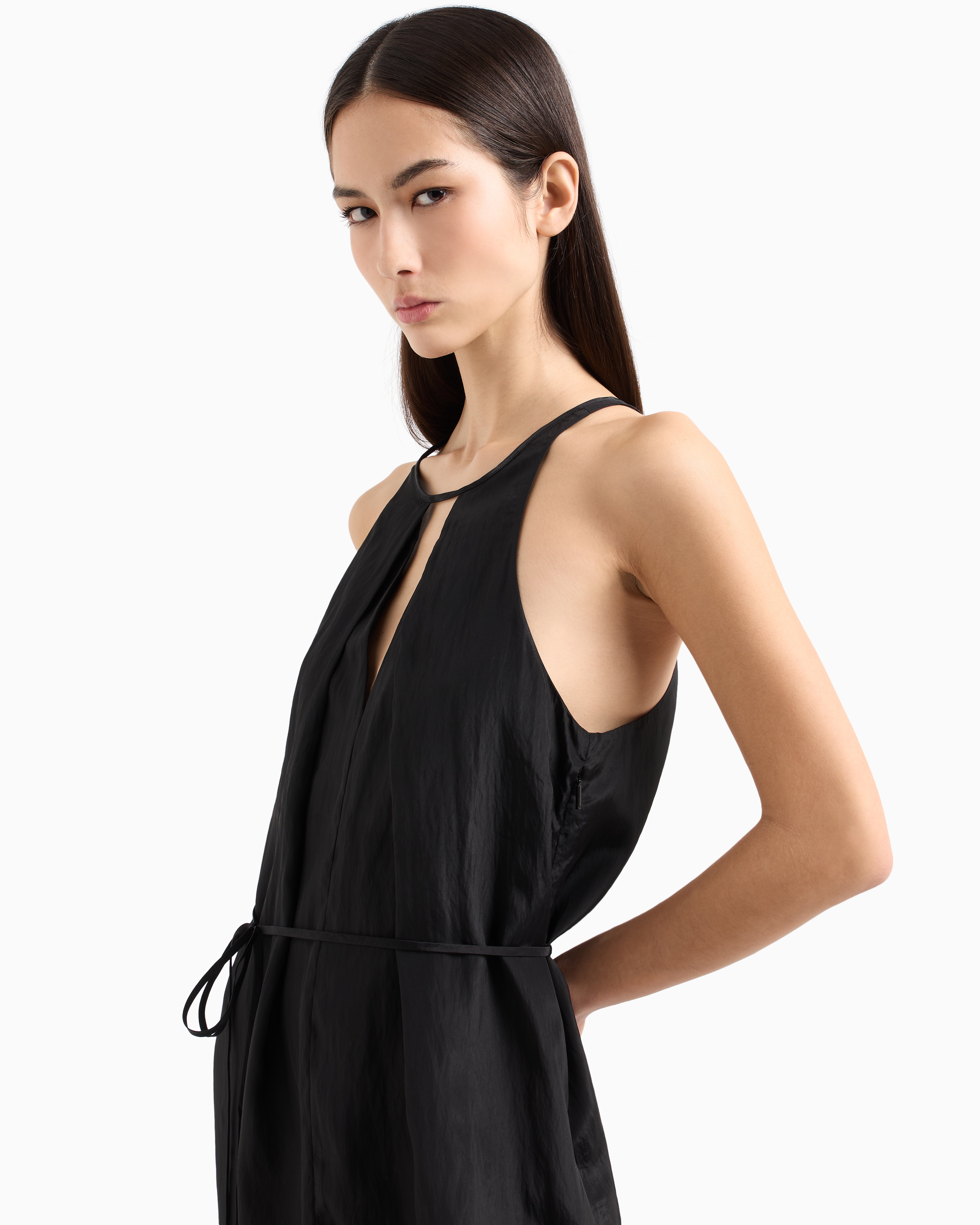 Armani Exchange - Long dress with cut out and slit, Woman, Black, Size: