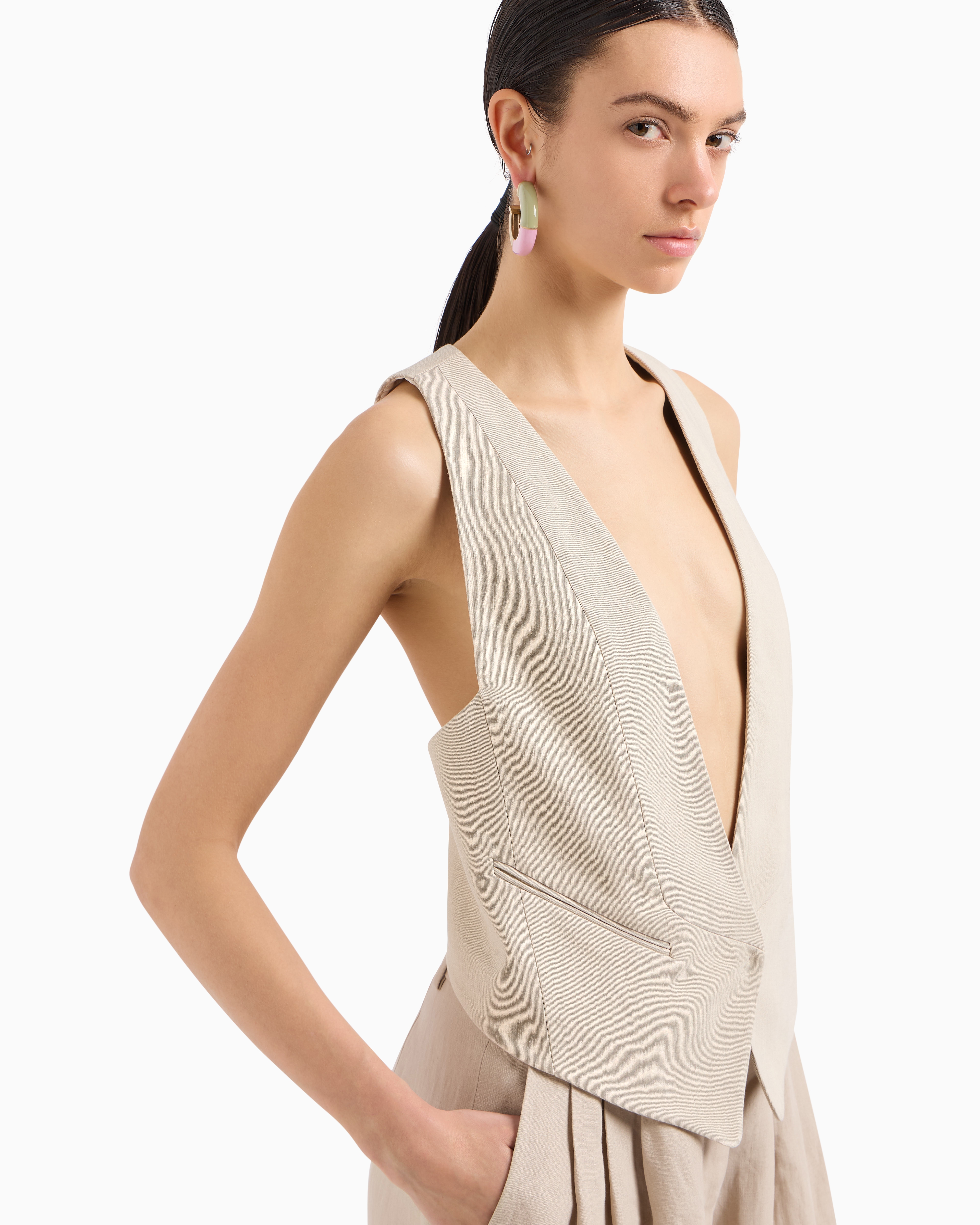 Giorgio Armani Glitter Jacquard Silk-cady Single-breasted Jacket In Beige