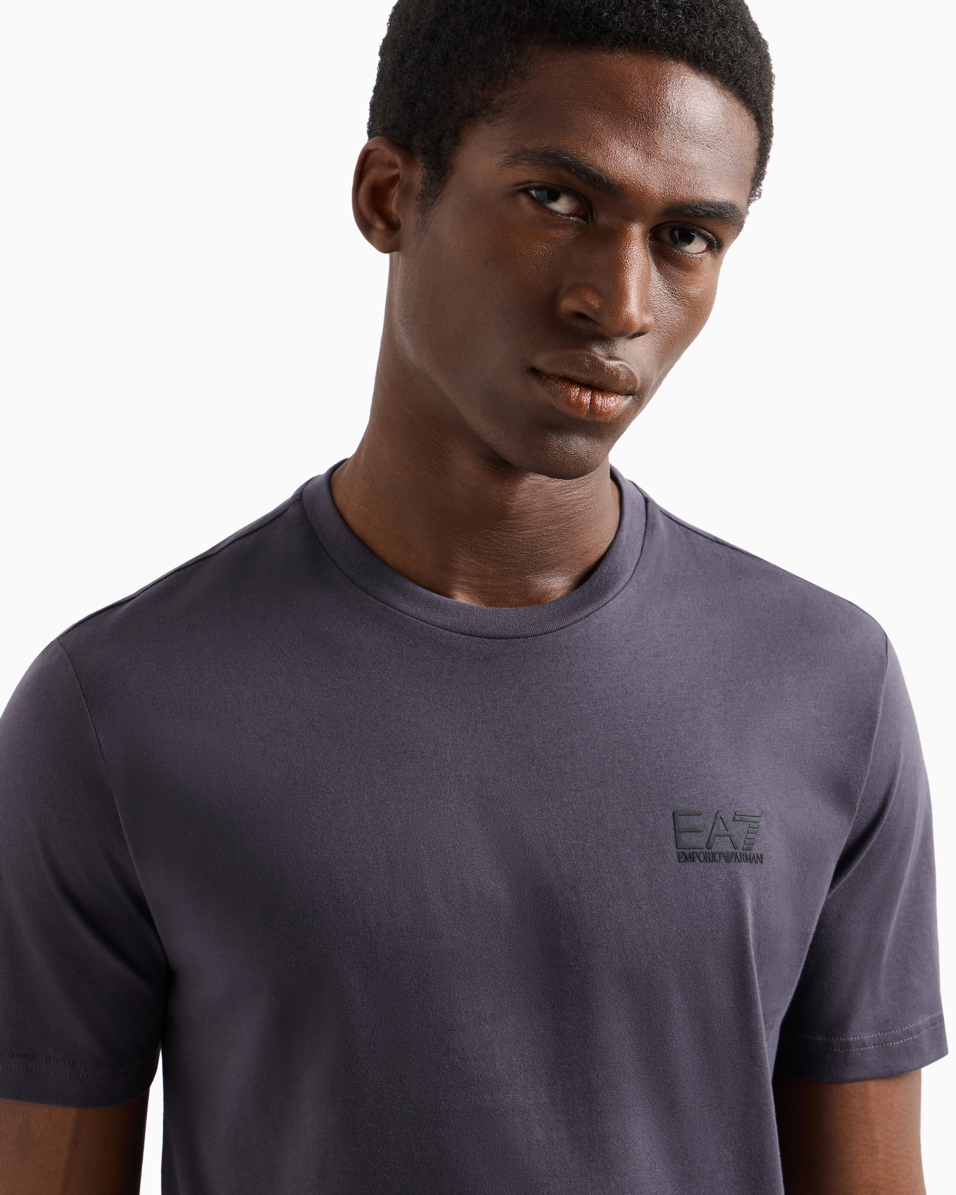 Ea7 Pima Cotton Core Identity T-shirt In Grey