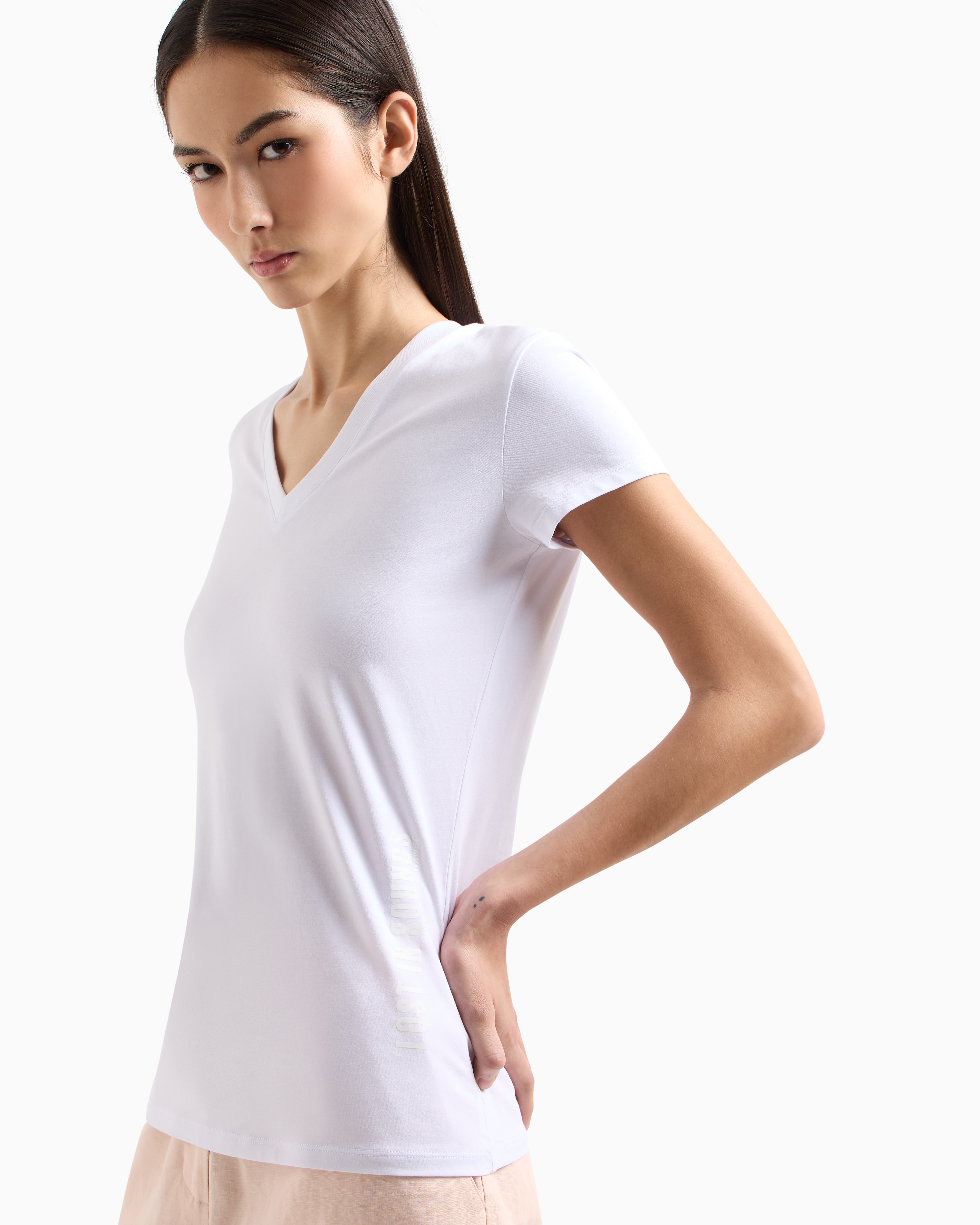 Armani Exchange - Lost sounds slim fit t-shirt, Woman, White, Size: