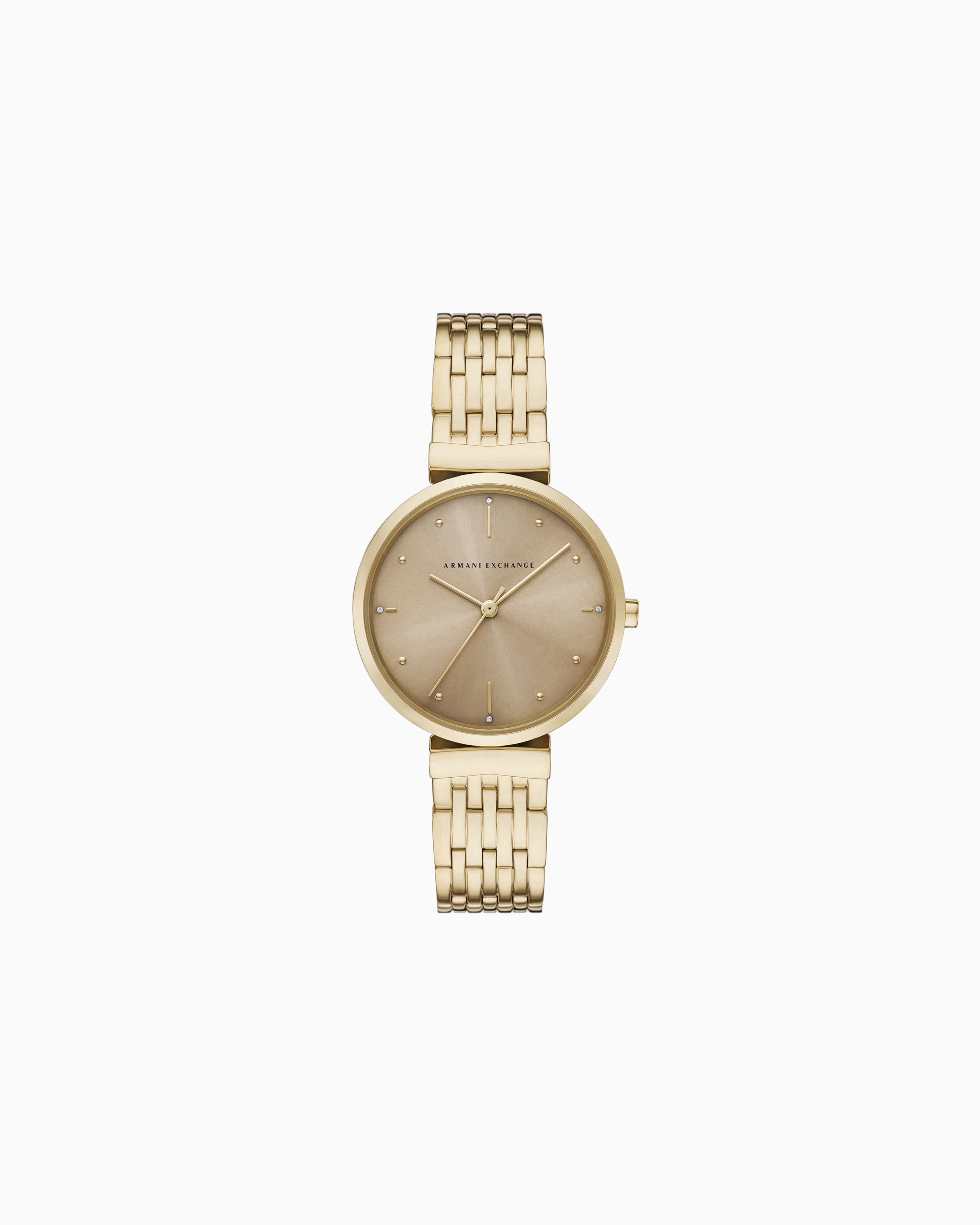 Armani Exchange Three-hand Gold-tone Stainless Steel Watch In Multicolored