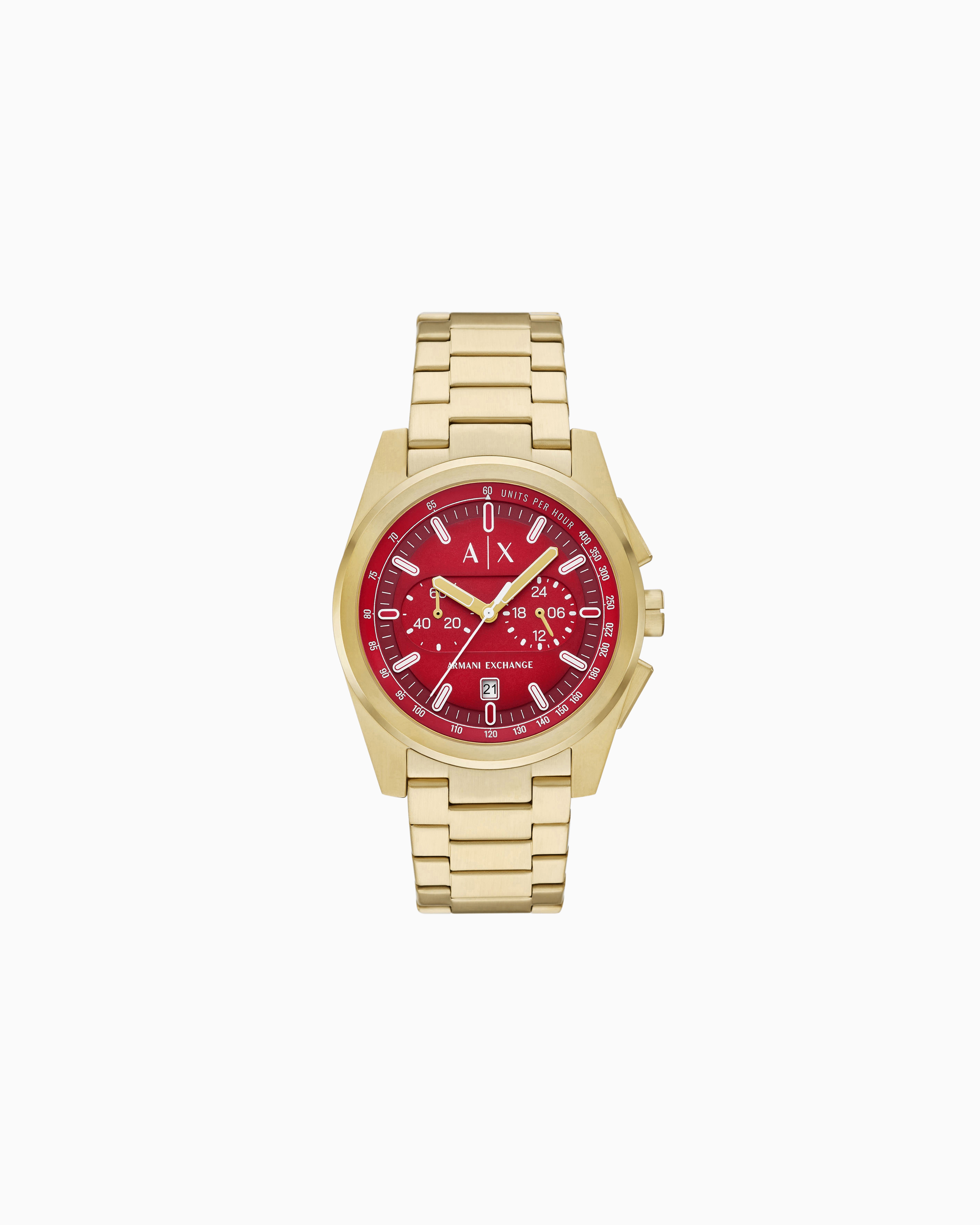 Armani Exchange Chronograph Gold-tone Stainless Steel Watch In Multicolore