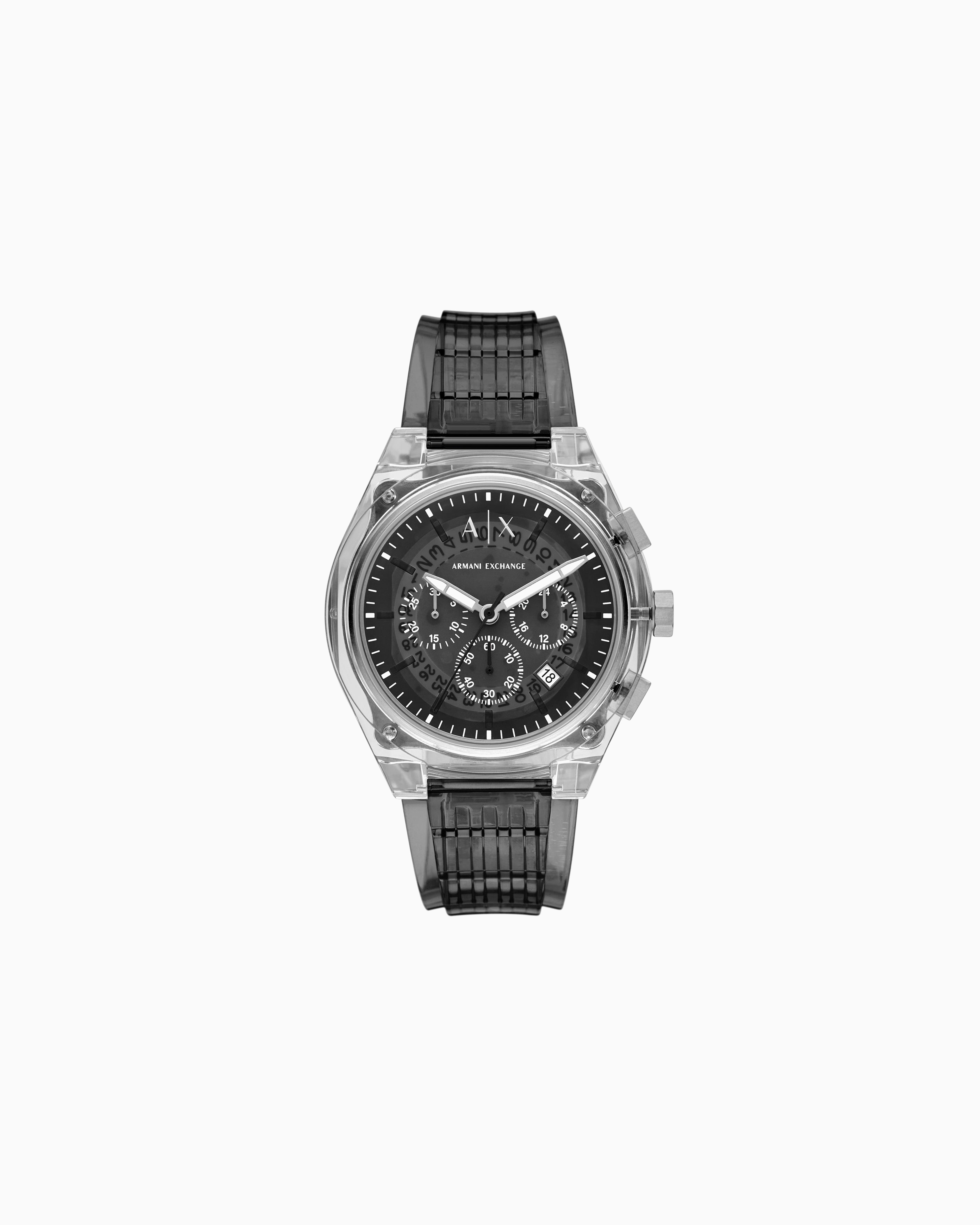 Armani Exchange Chronograph Gray Watch In Multicoloured