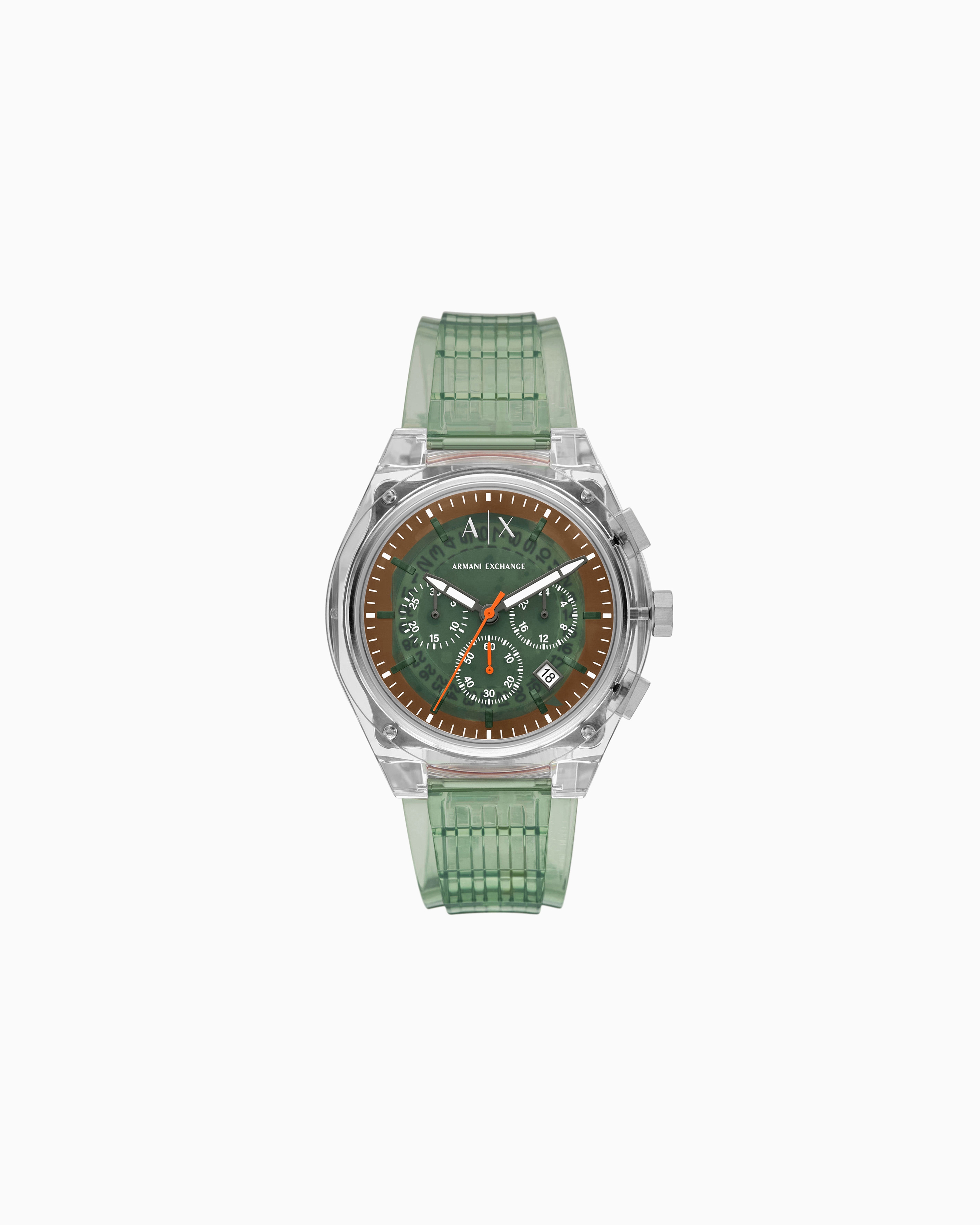 Armani Exchange Chronograph Green Watch In Multicoloured
