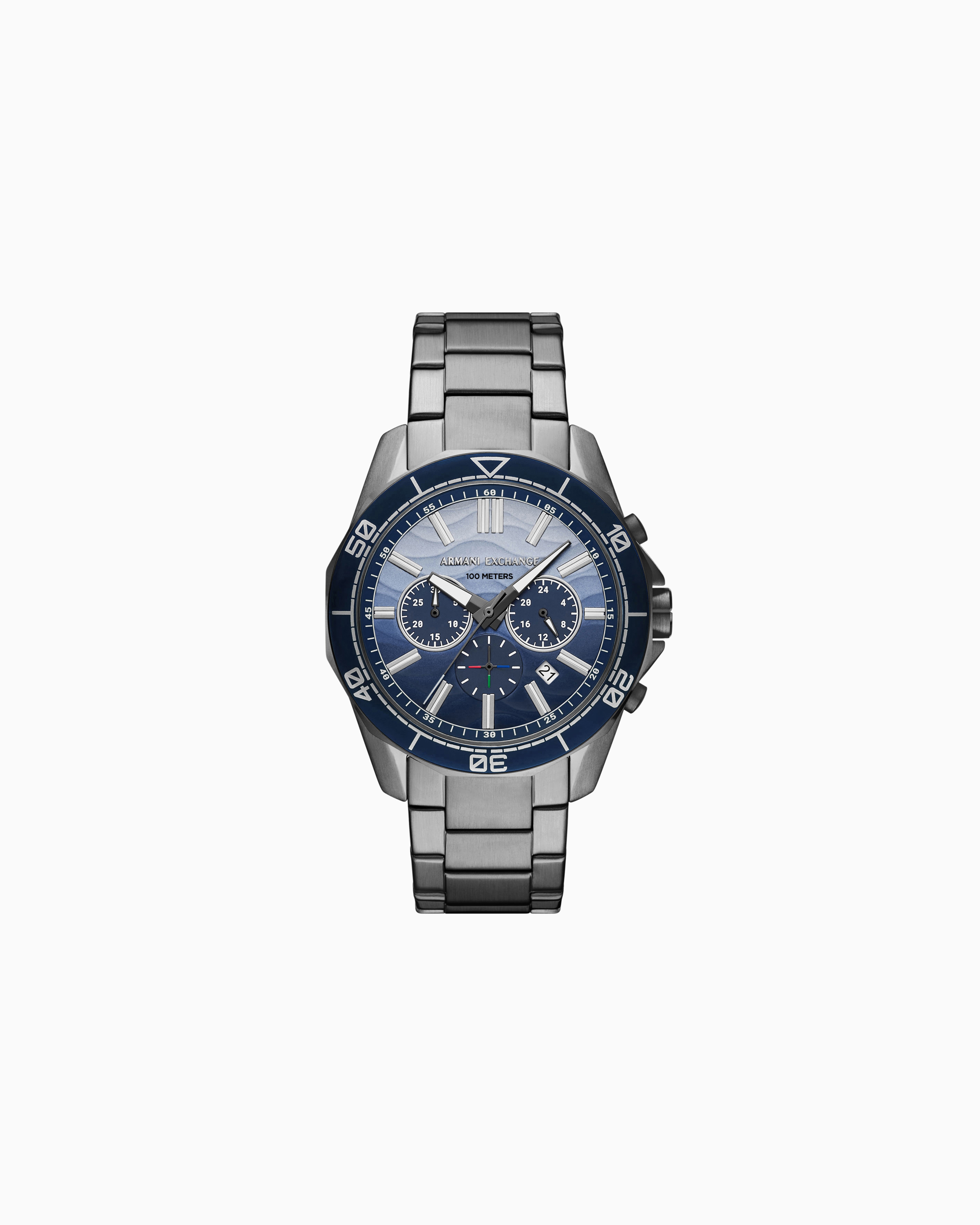 Armani Exchange Chronograph Gunmetal Stainless Steel Watch In Multicolore