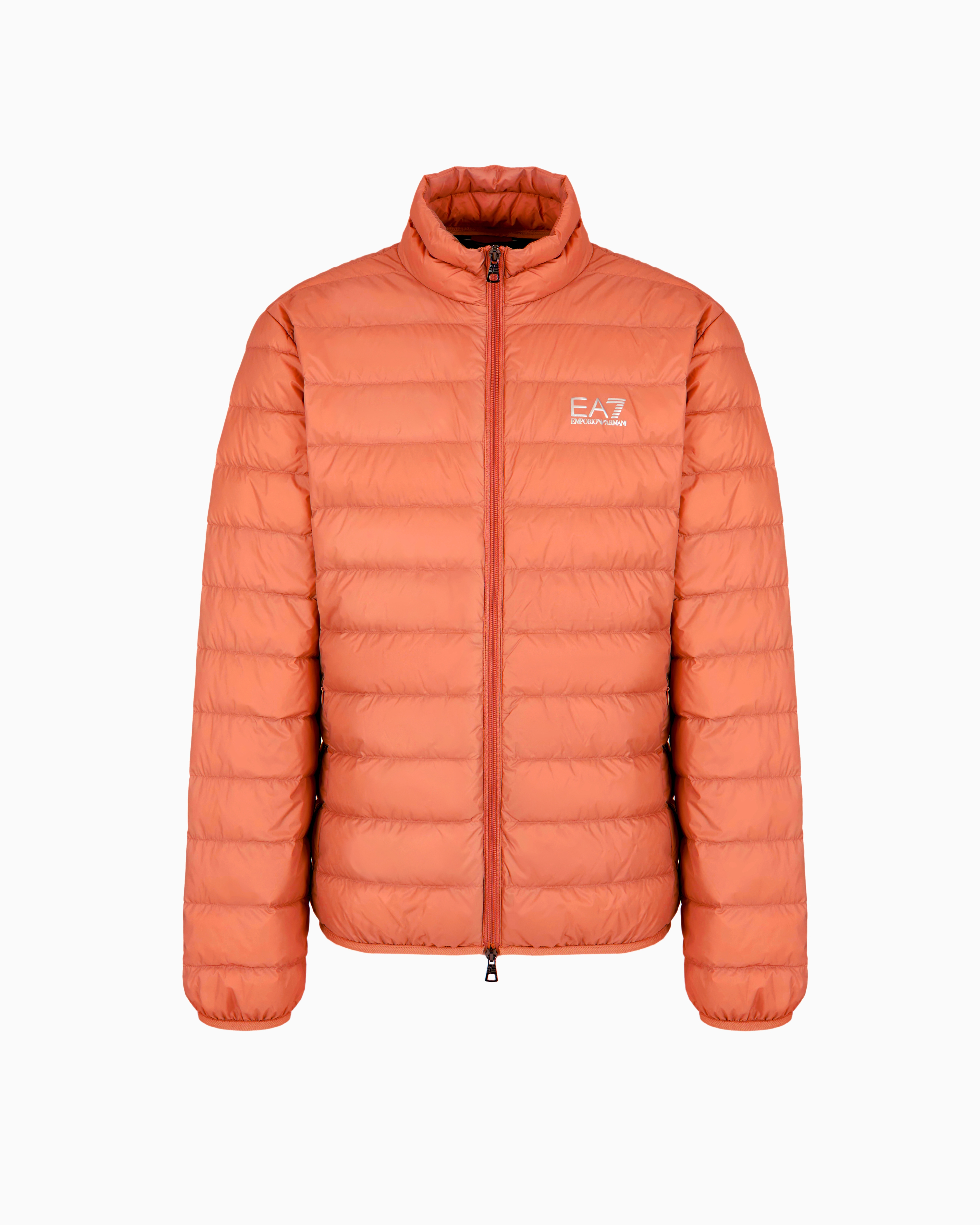 Ea7 Core Identity Packable Down Jacket In Orange