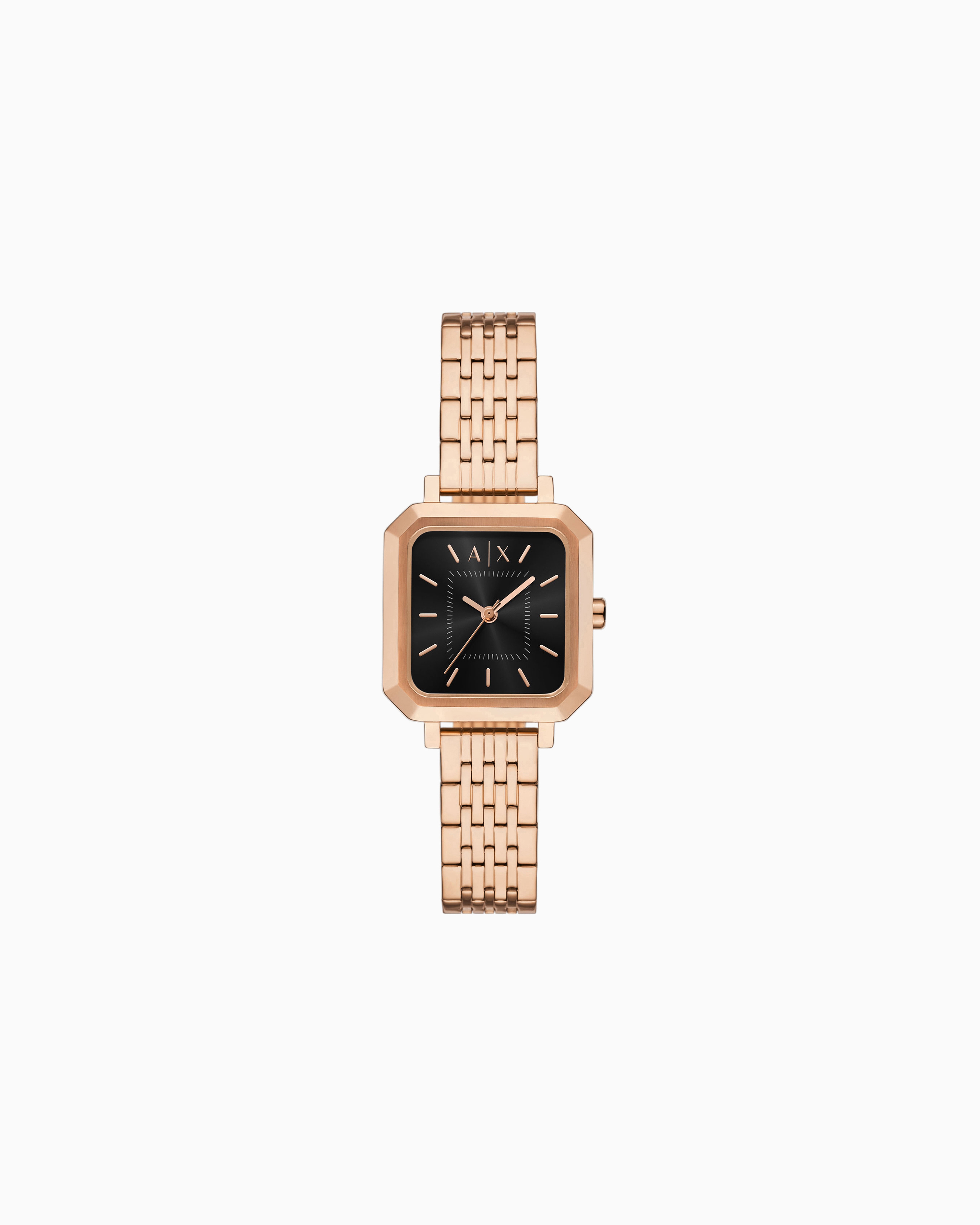 Armani Exchange Three-hand Rose Gold-tone Stainless Steel Watch In Multicolore