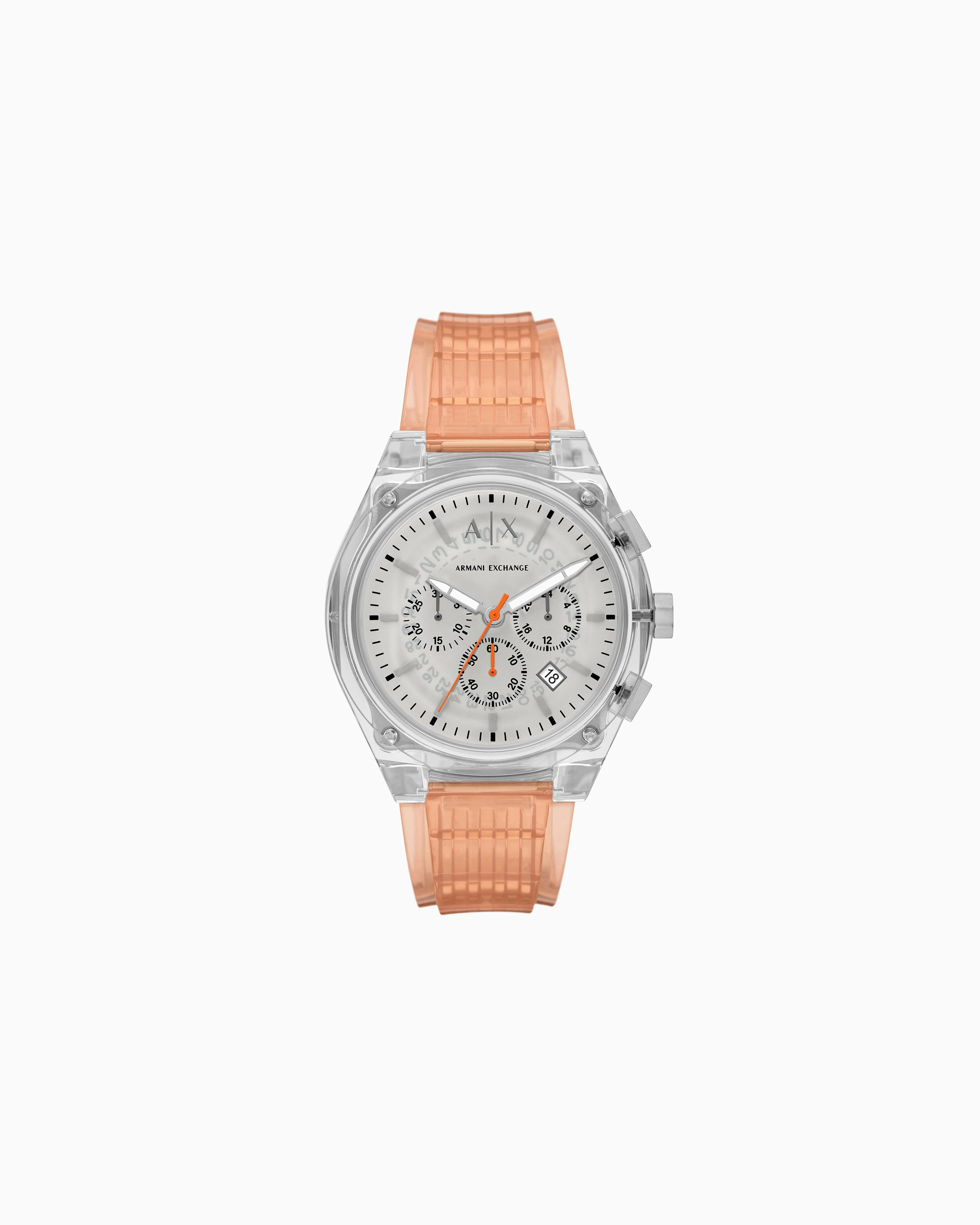 Armani Exchange Chronograph Orange Watch In Multicoloured
