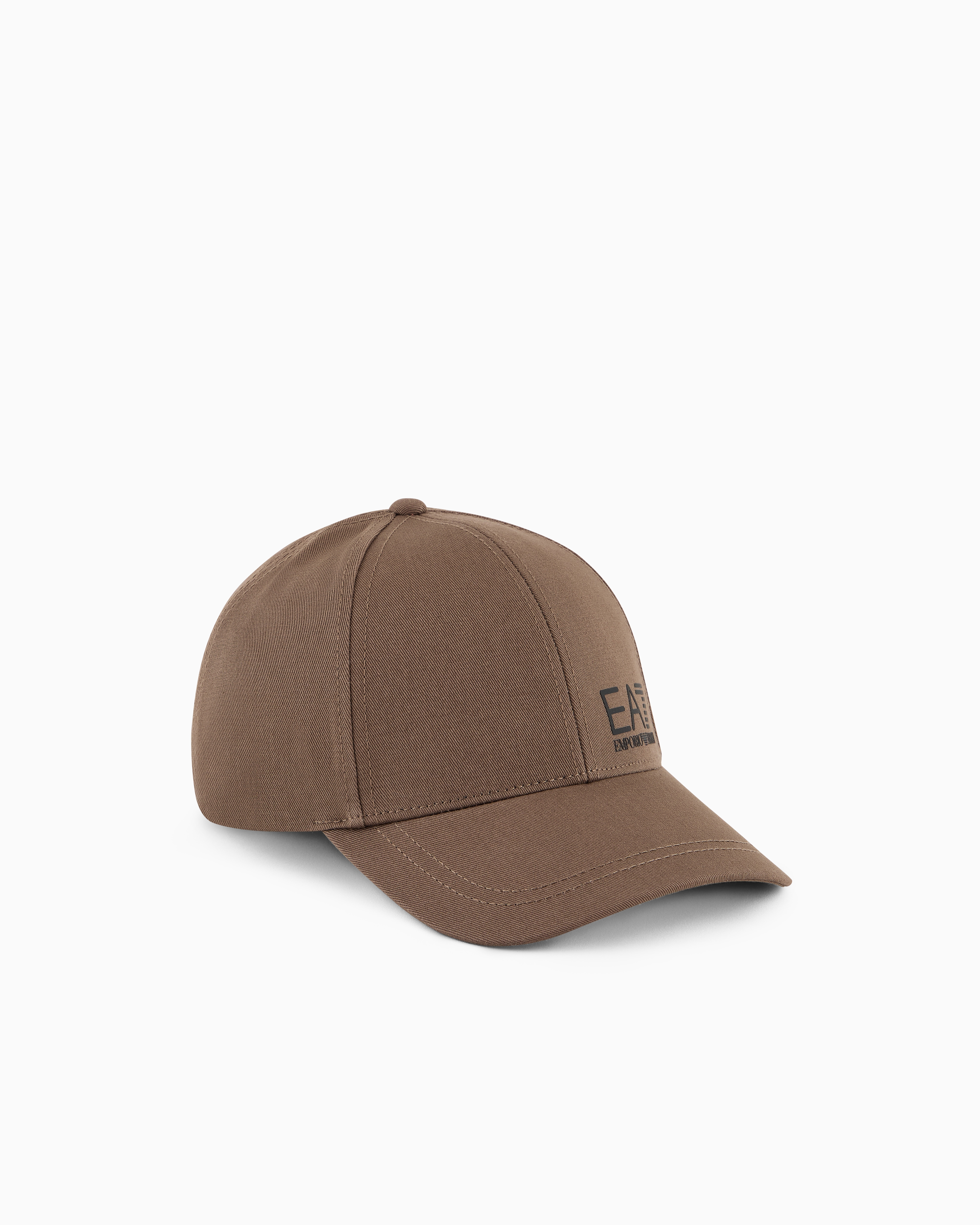 Ea7 Train Core Cotton Baseball Cap In Brown
