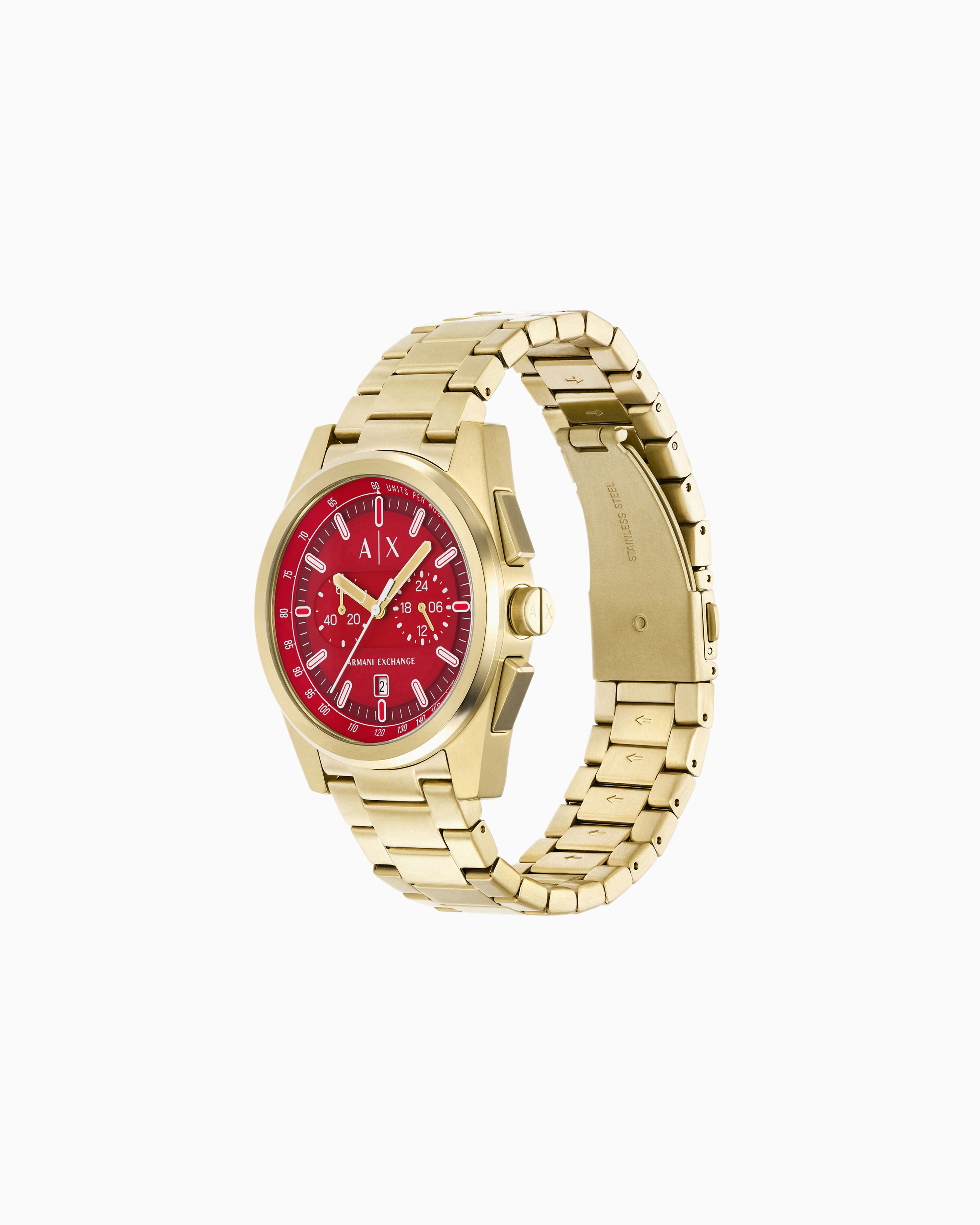 Armani Exchange Chronograph Gold-tone Stainless Steel Watch In Multicolore