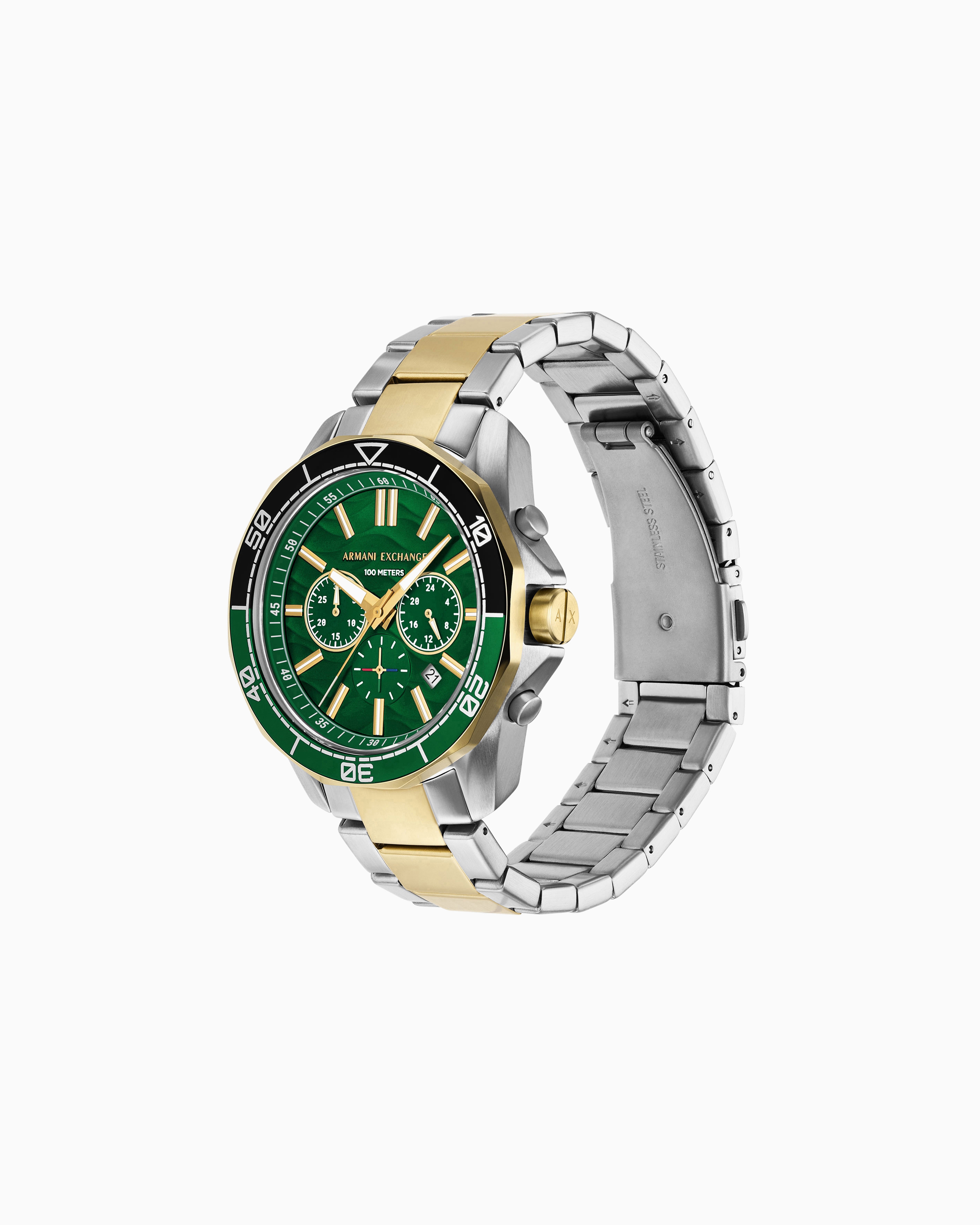 Armani Exchange Chronograph Two-tone Stainless Steel Watch In Multicolore