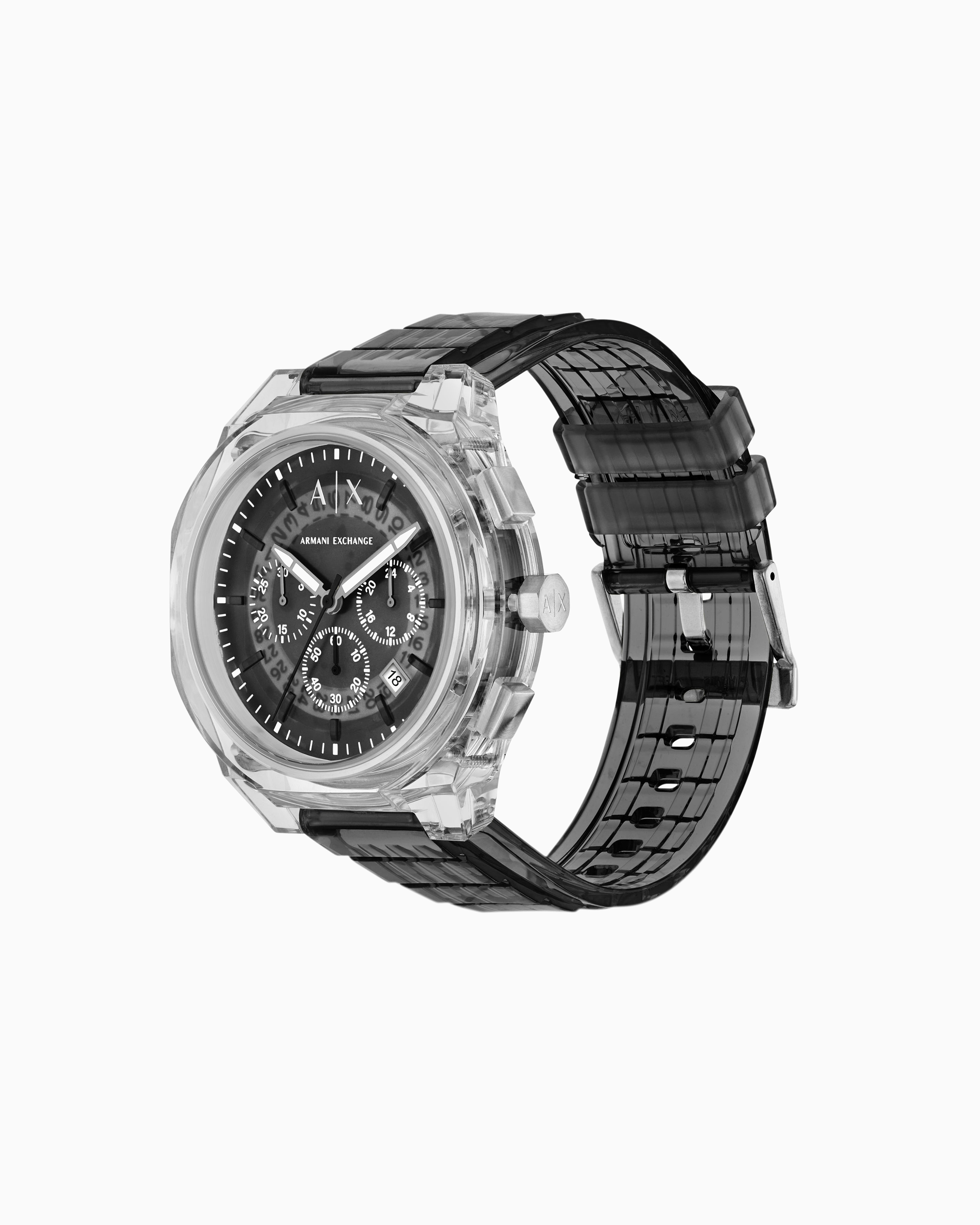 Armani Exchange Chronograph Gray Watch In Multicoloured