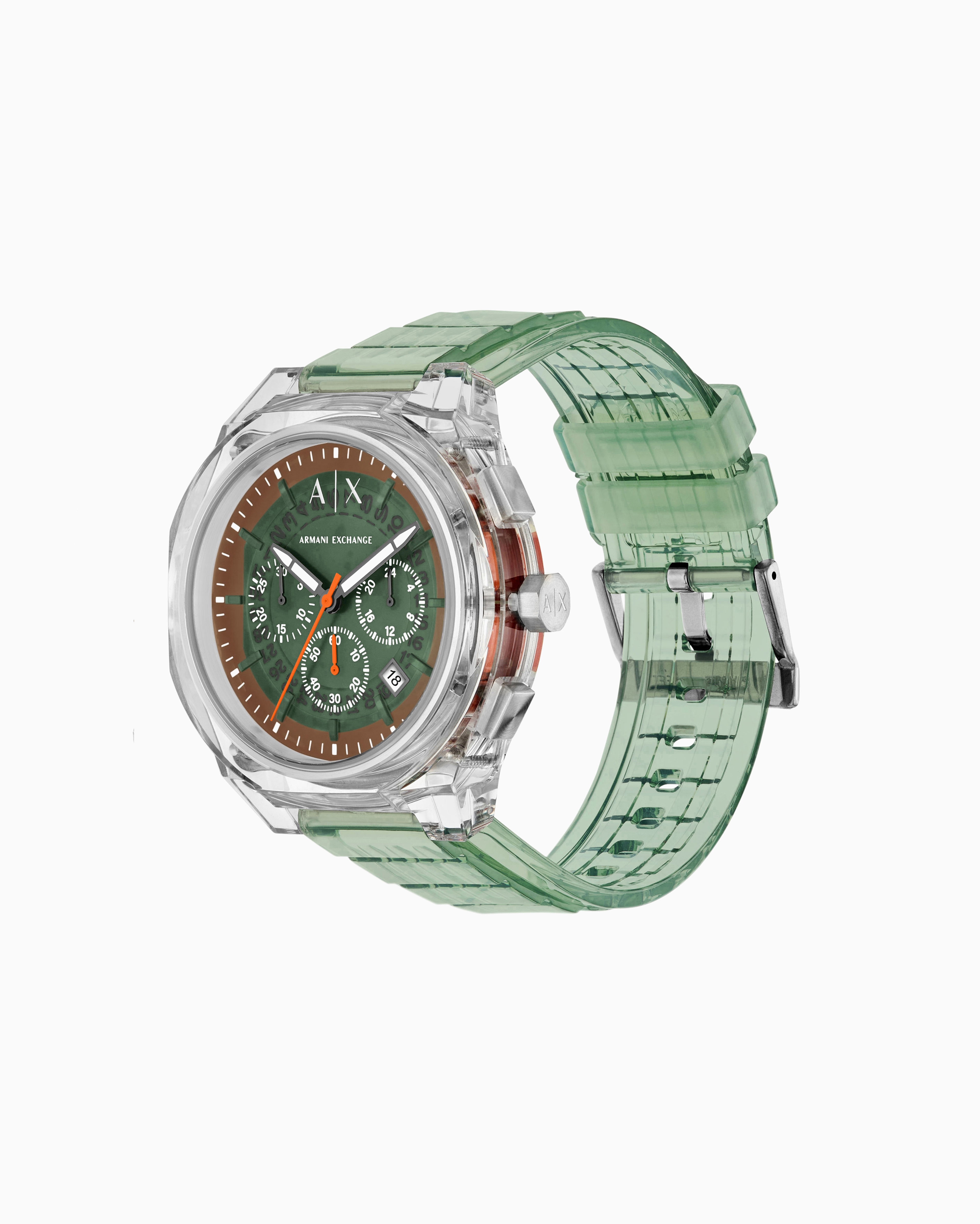 Armani Exchange Chronograph Green Watch In Multicoloured
