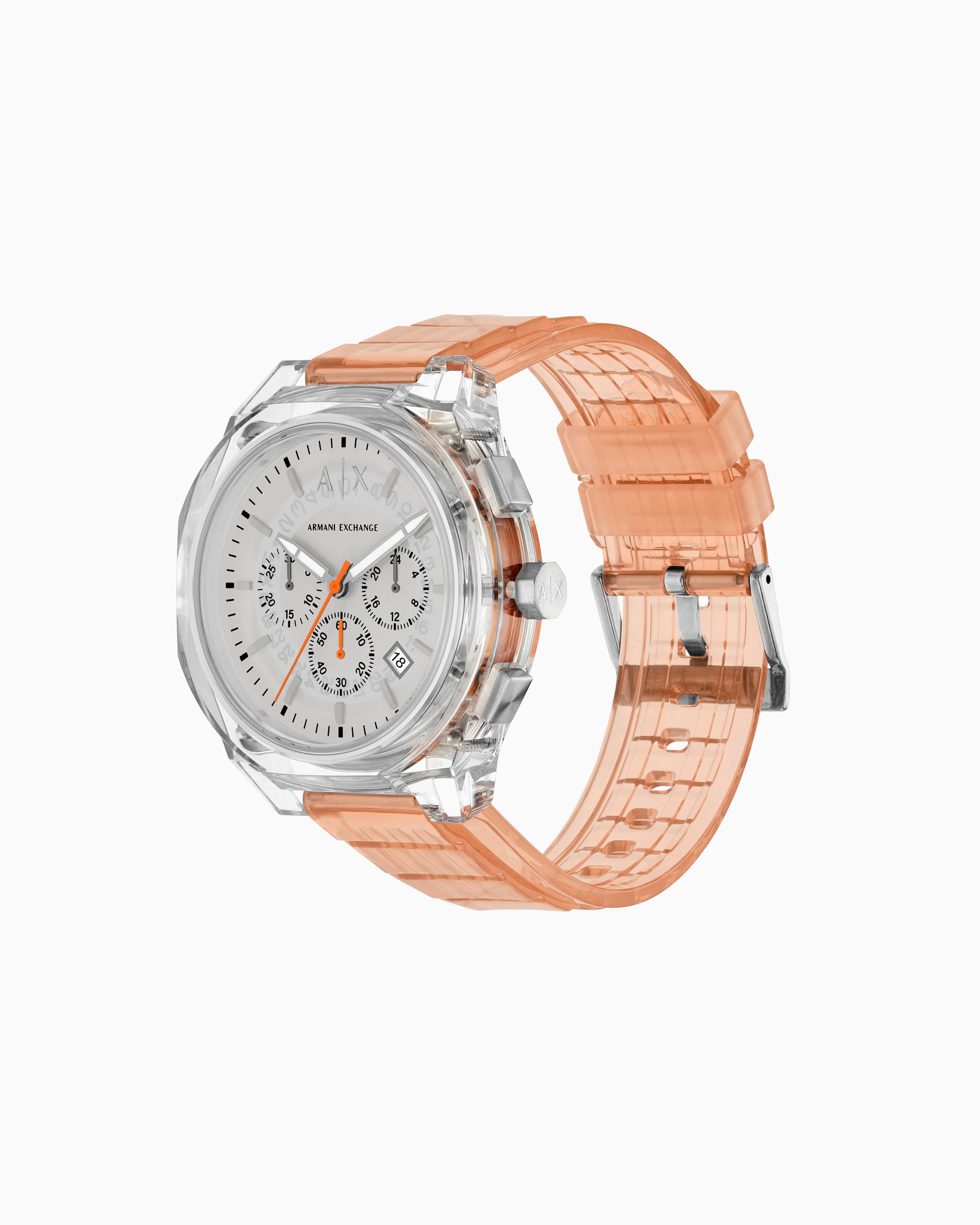 Armani Exchange Chronograph Orange Watch In Multicoloured