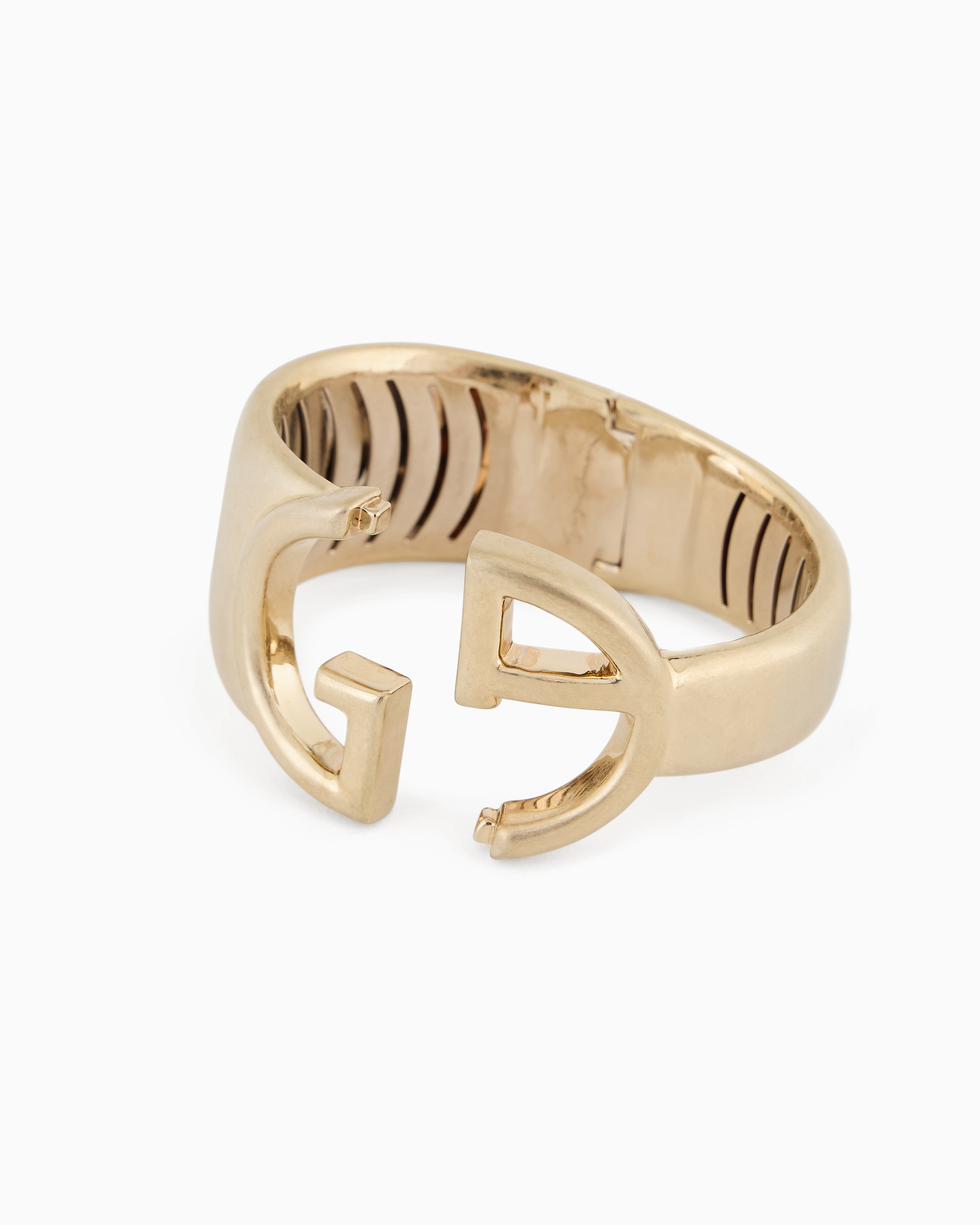 Giorgio Armani Contoured Ga Logo Bracelet In Gold