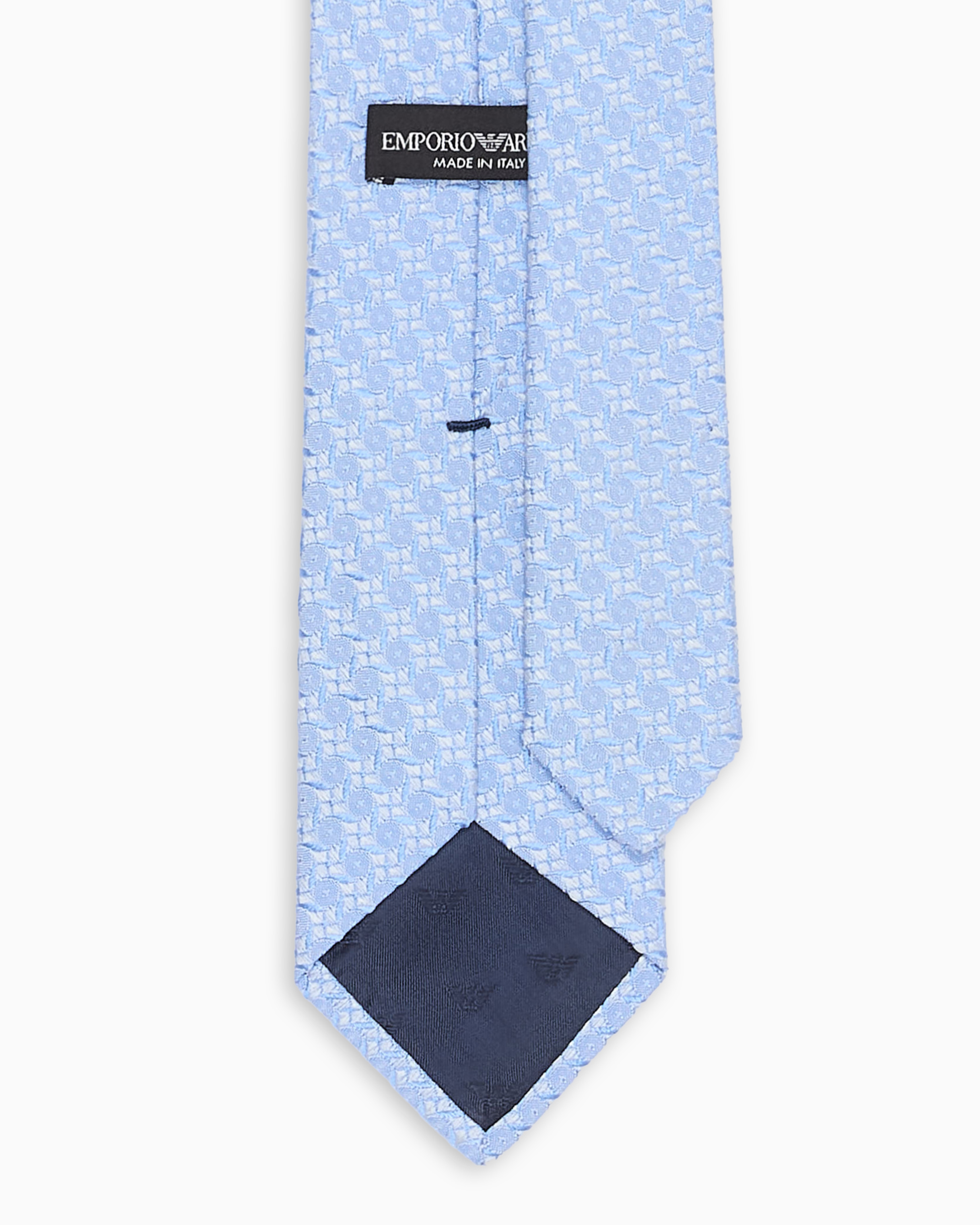 Pure silk tie with jacquard pattern | Emporio Armani
