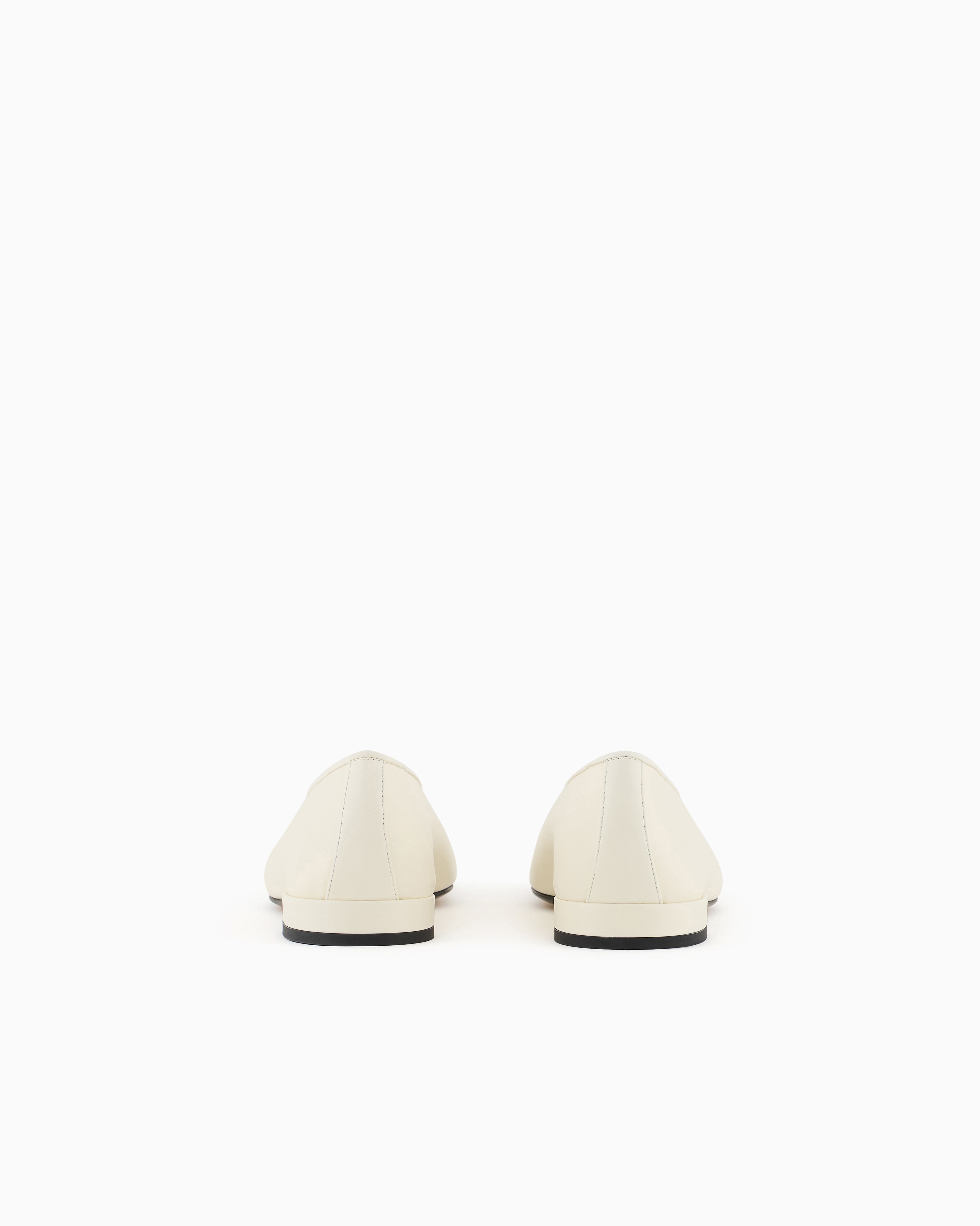 Giorgio Armani Soft Calfskin Ballerina Flats In White
