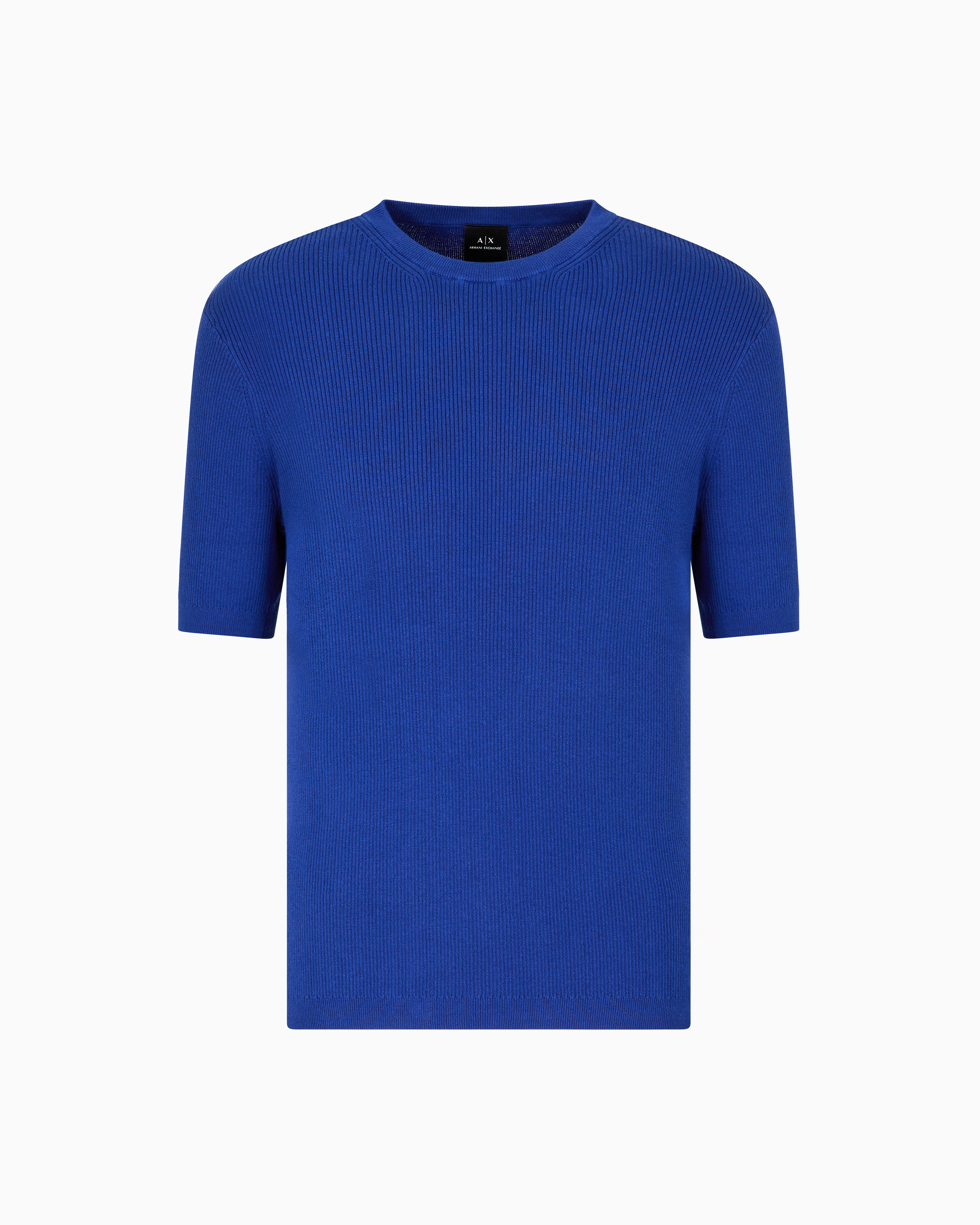 Armani Exchange Knitted Tops In Blue