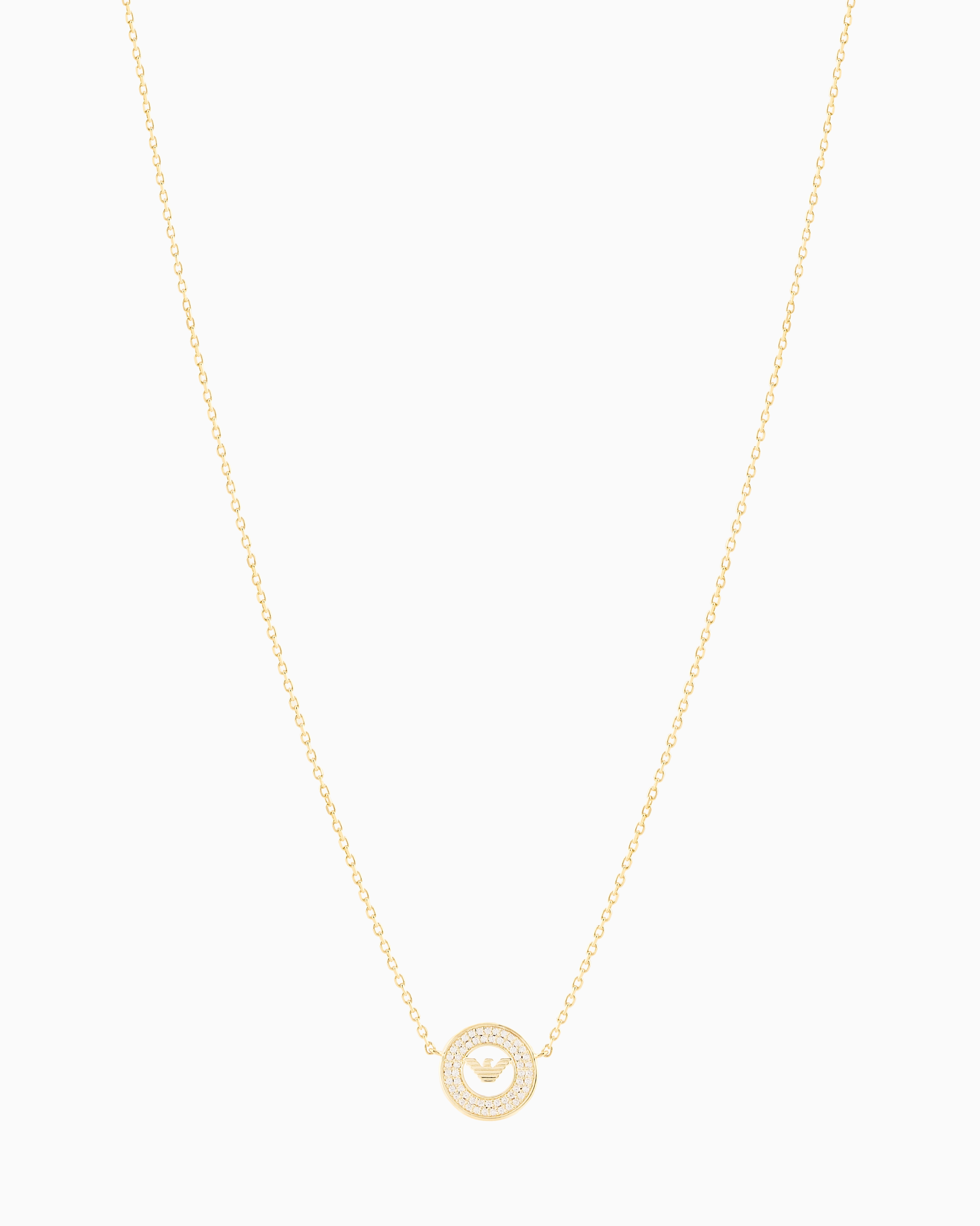 EMPORIO ARMANI GOLD-TONE STERLING SILVER STATION NECKLACE
